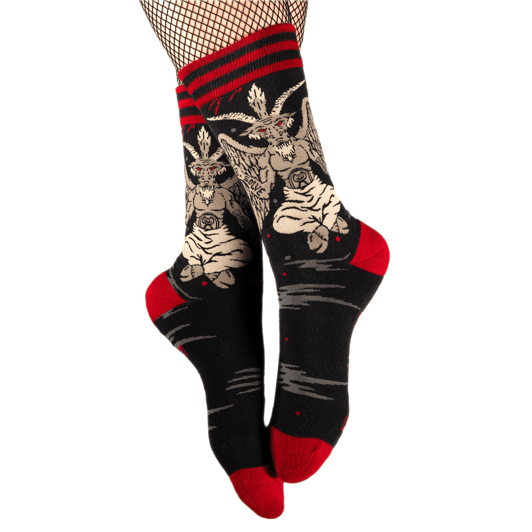 Evil Baphomet Ankle and Crew Sock Pack | 2 Designs