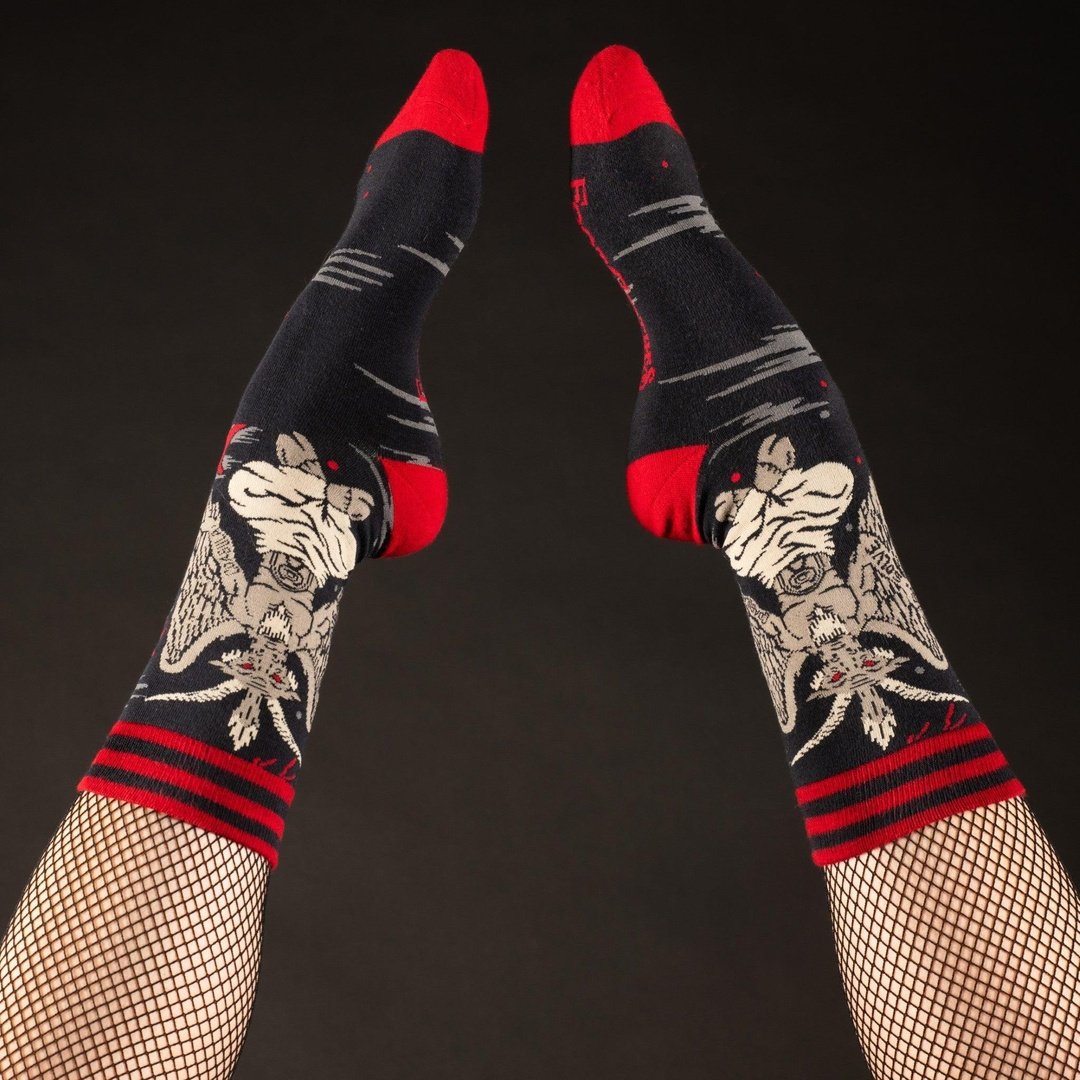 Evil AF Baphomet Crew Socks