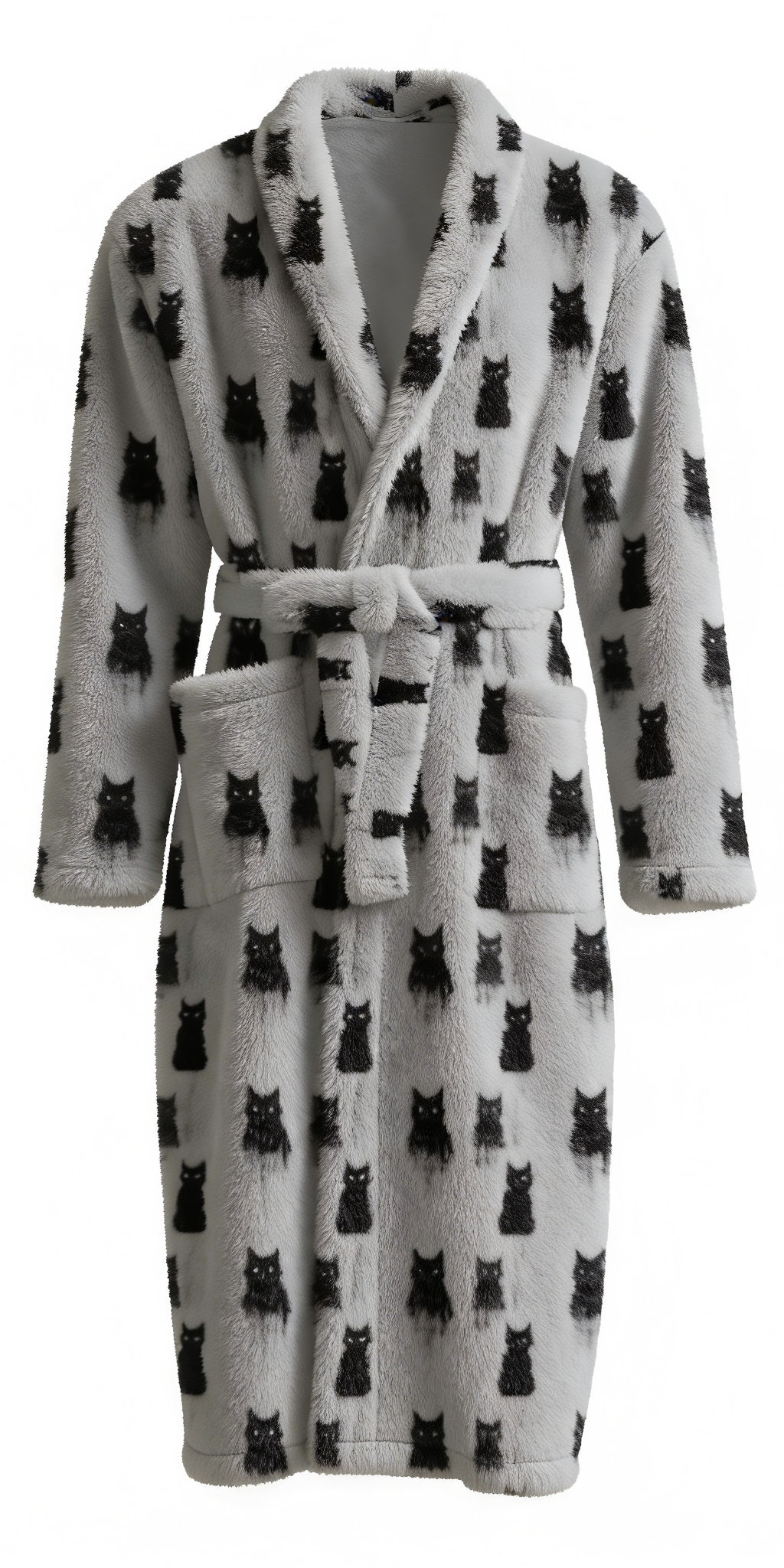 Fleece Robe - Black Cats - Ready to Ship
