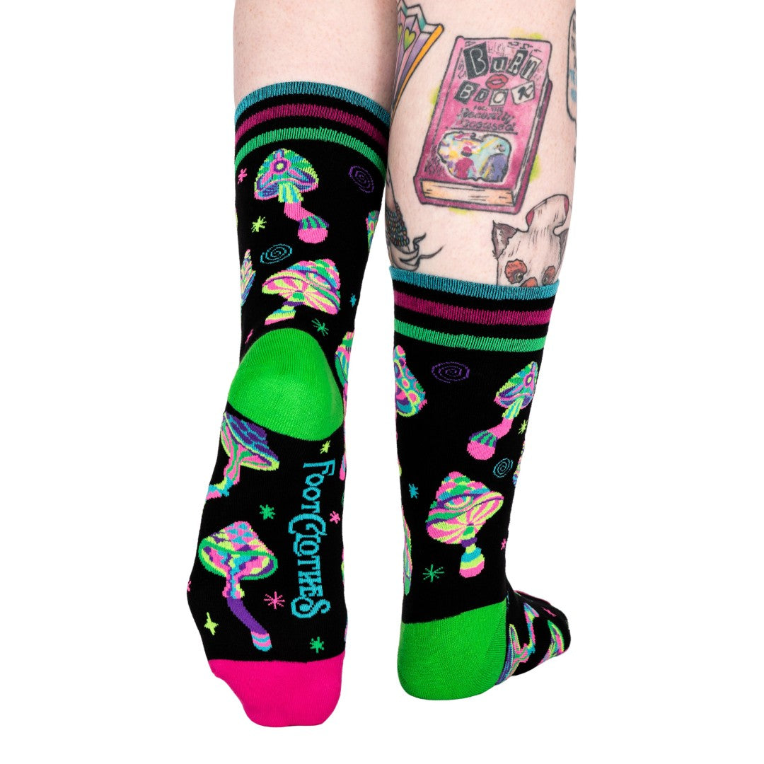 Funky Fungi UV Reactive Crew Socks