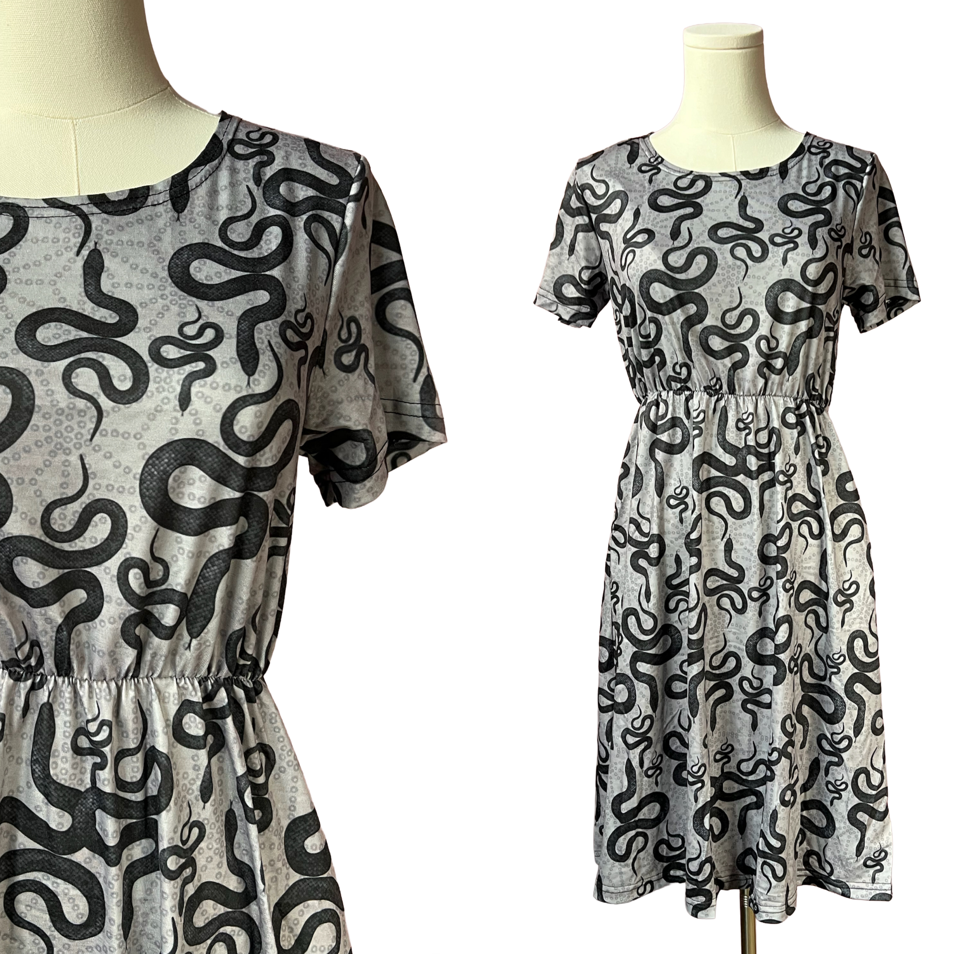 T-shirt Dress - Black Snakes