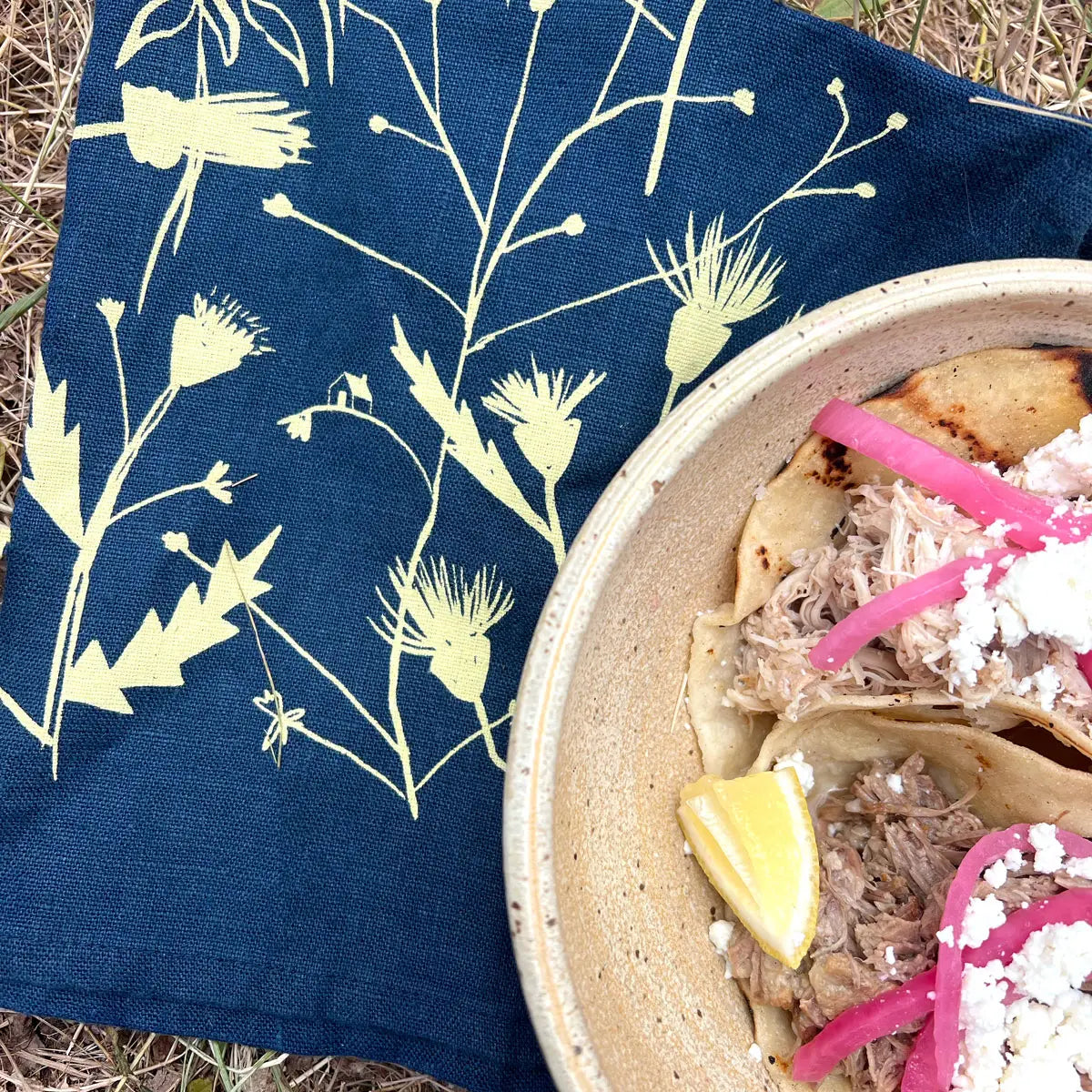 Wild Weeds Linen Tea Towel