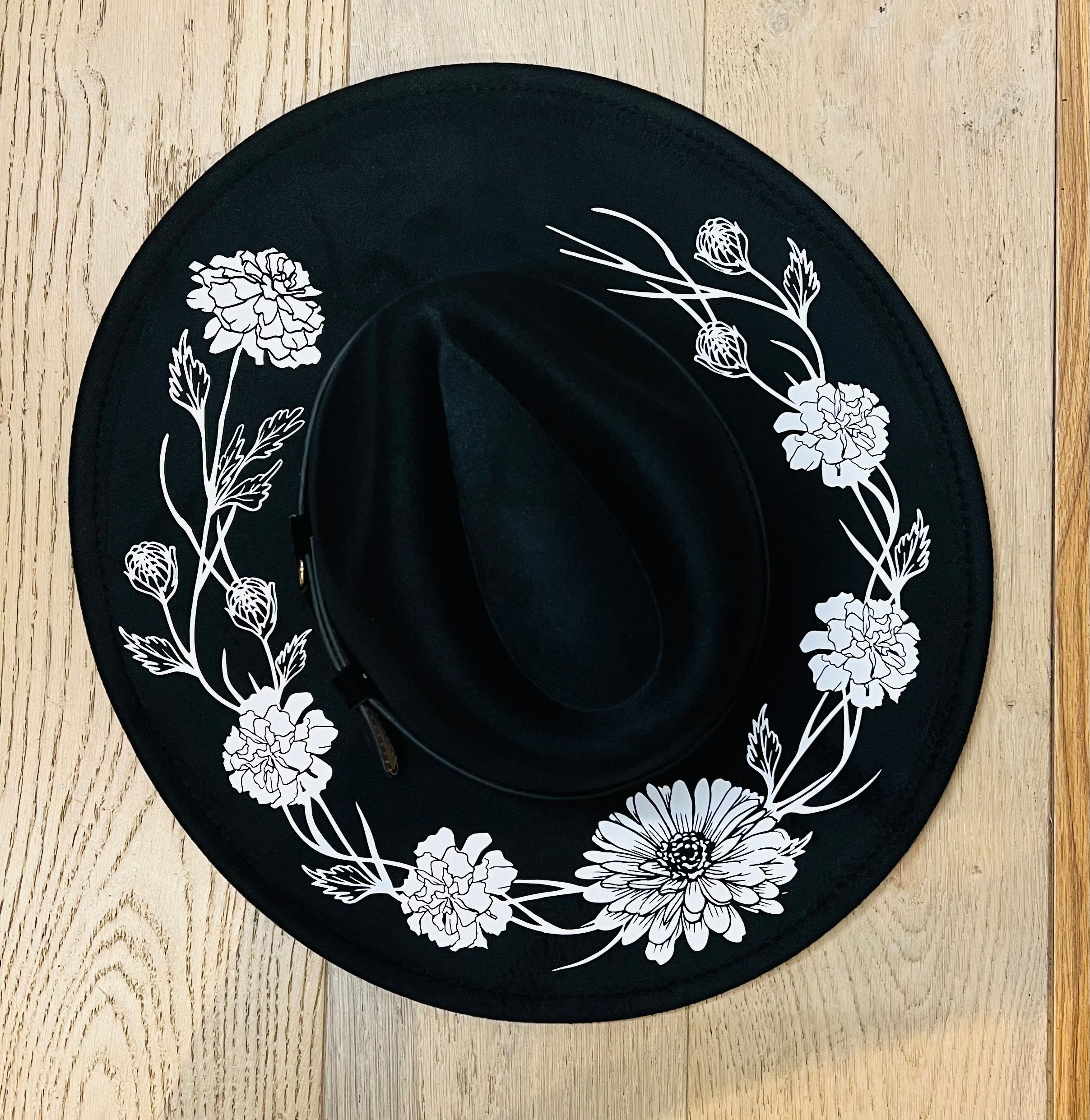 Vegan Felt Hat - XL Brim - Marigolds