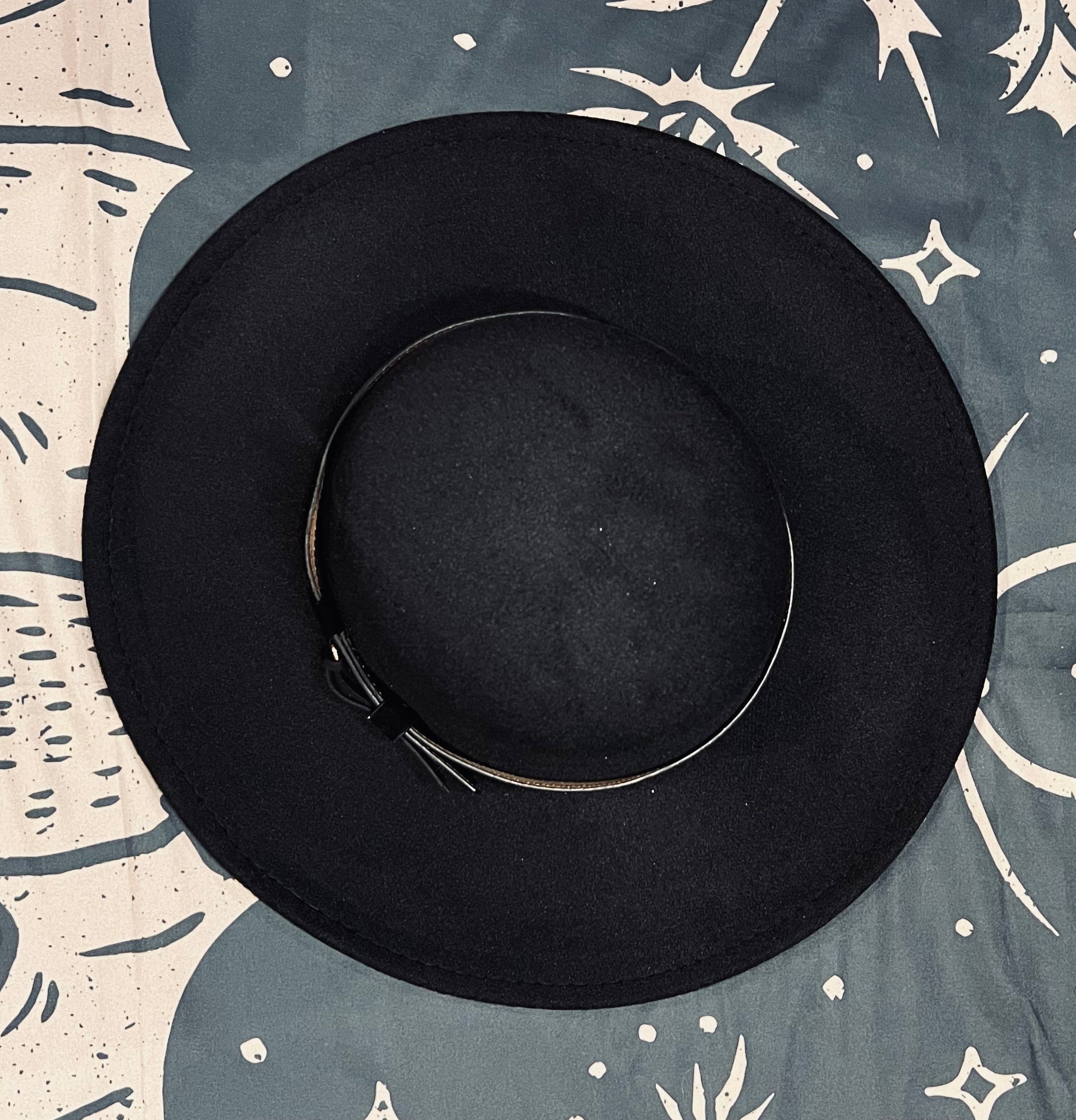 Vegan Felt Wide Brim Hat - Flat Top XL Brim - Plain - READY TO SHIP