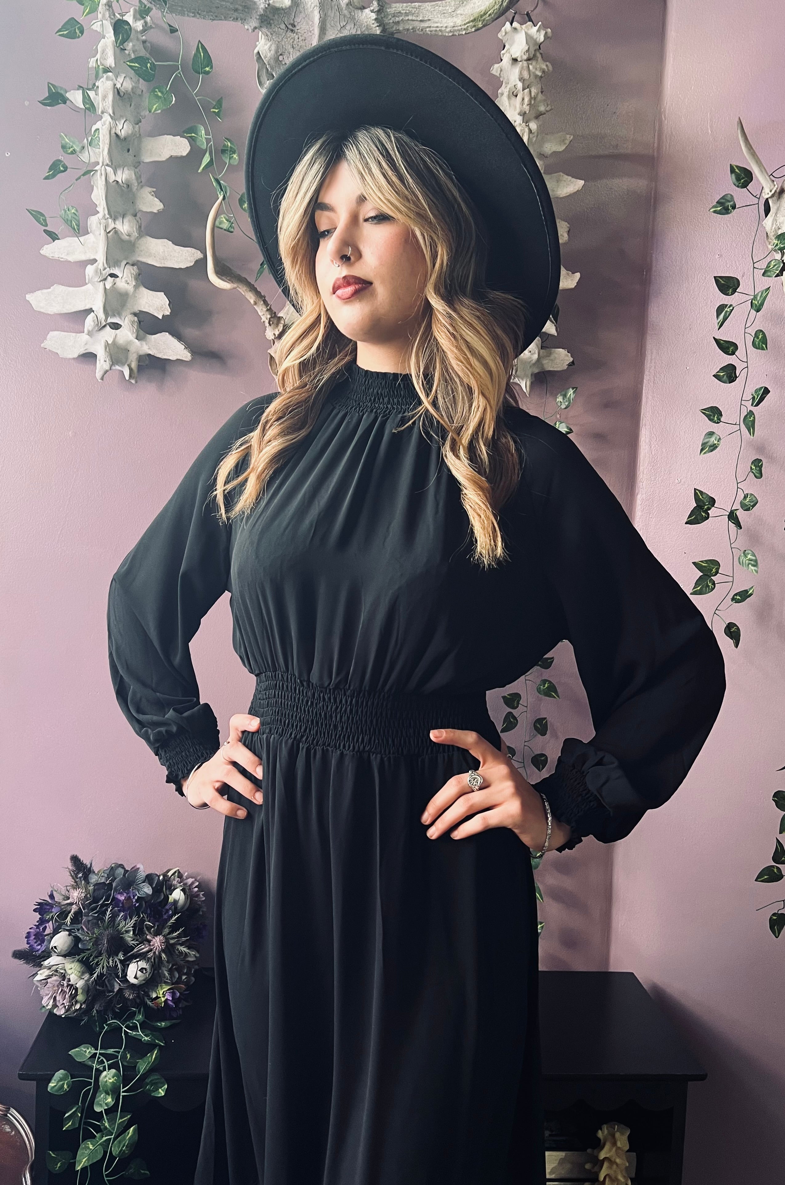 Dorothea - Classic Boho Shirred Witch Dress - READY-TO-Ship
