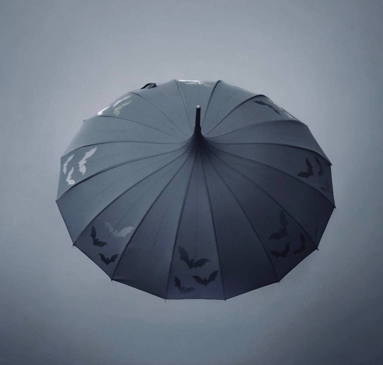 Flying Bats Umbrella - Black on Black