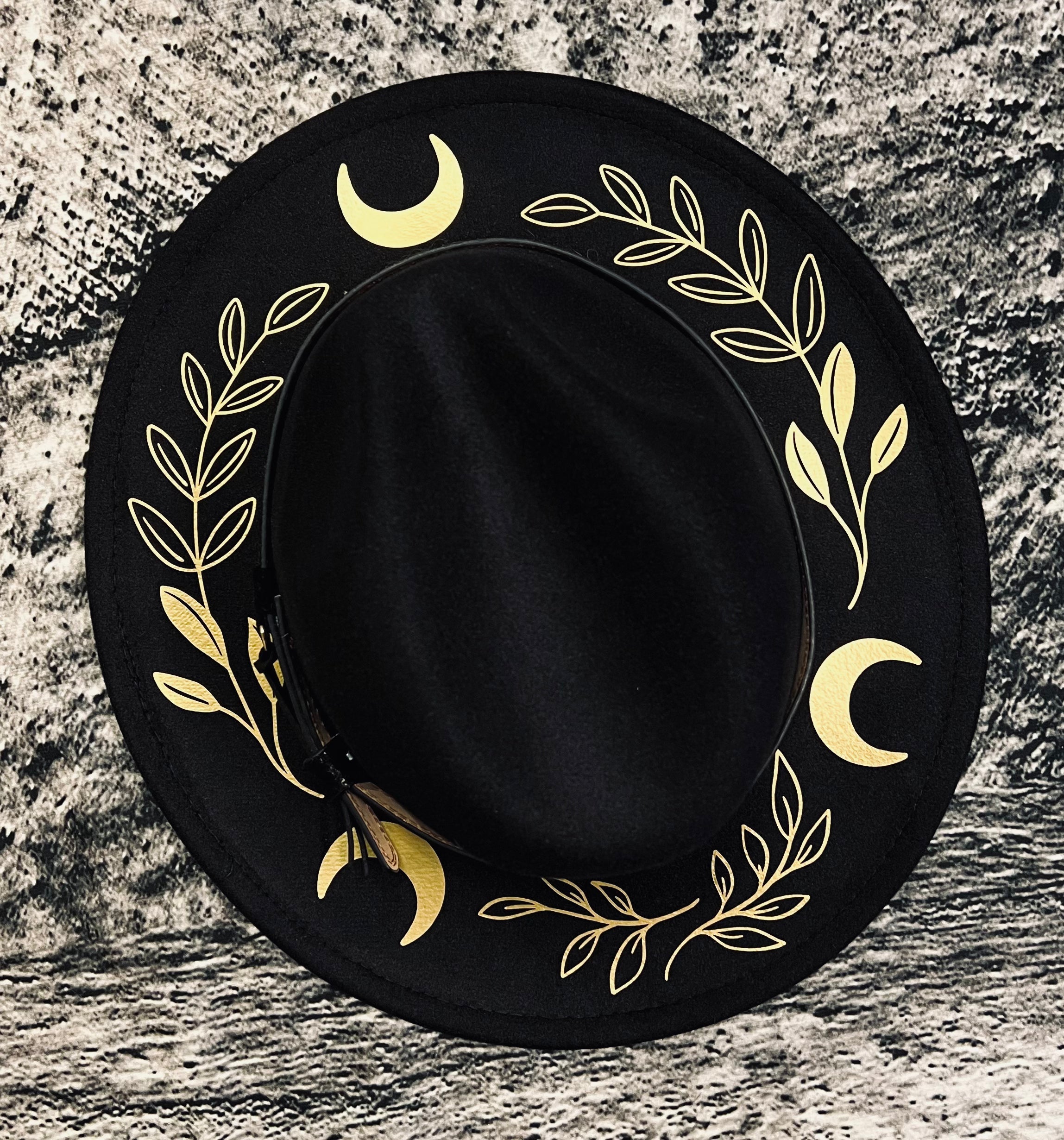 Vegan Felt Hat - Gold Fern Moon