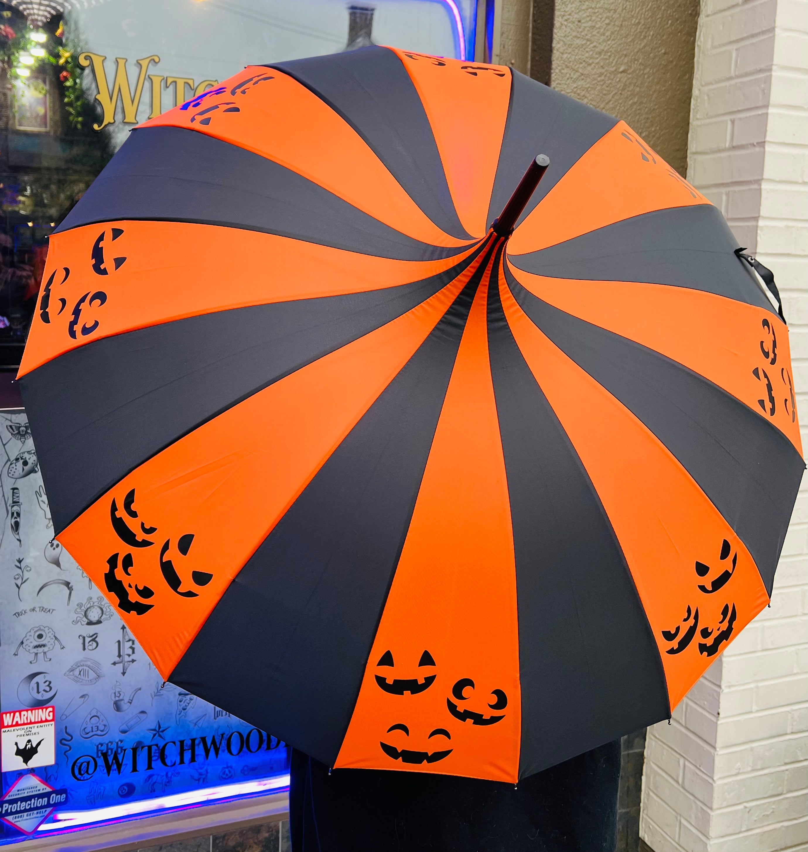 Orange Jack-O-Lantern Umbrella