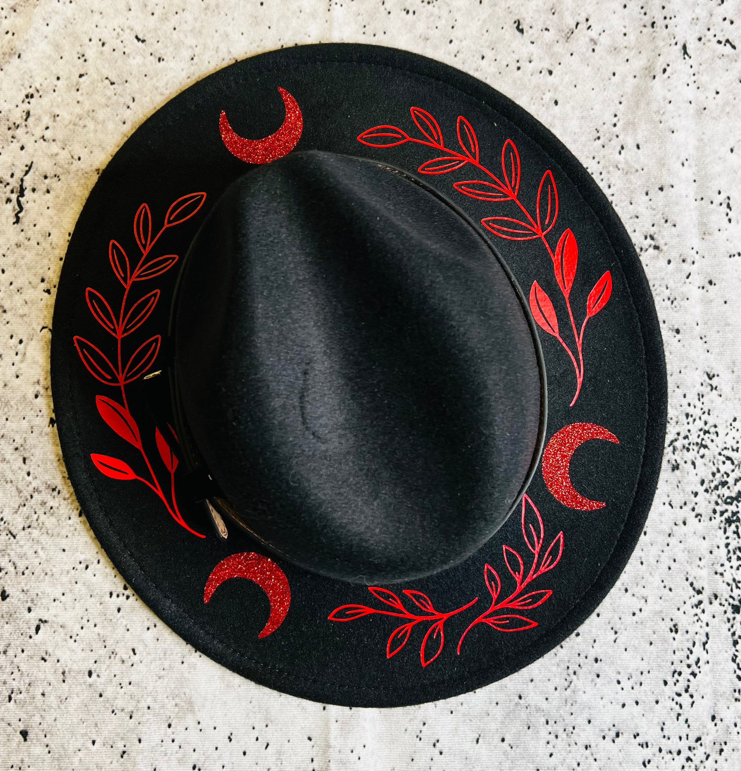 Vegan Felt Hat - Fern Moon - Red, Pink or Purple