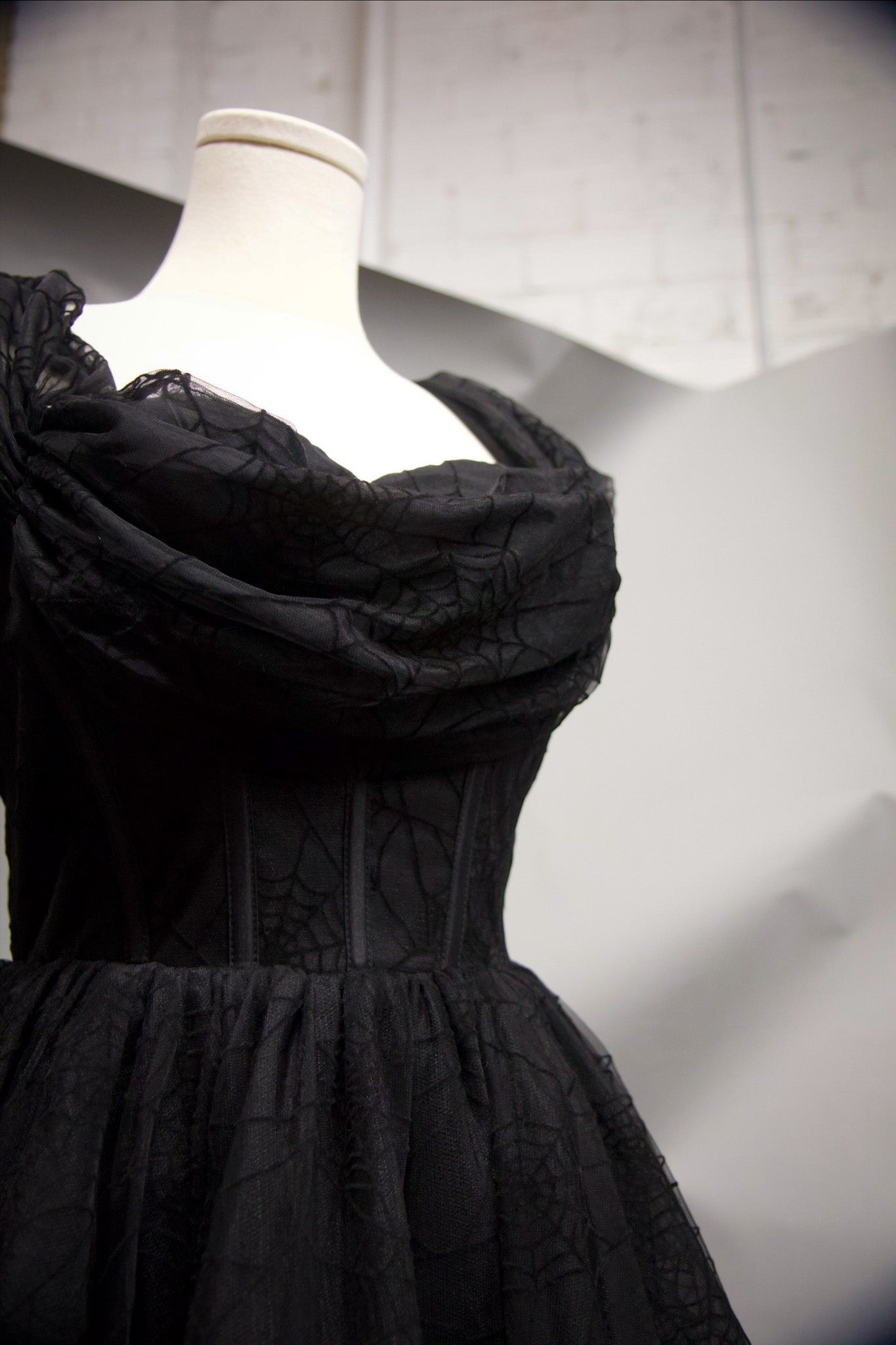 Octavia's Web - Flocked Spider Web Party Dress - READY TO SHIP