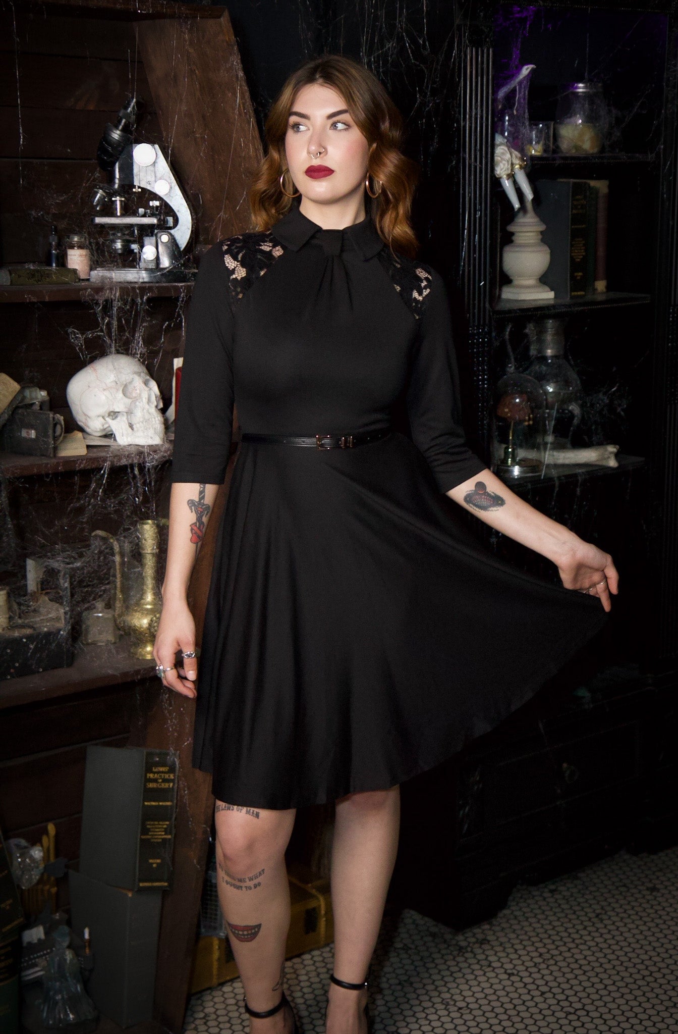 Shelley - Faux Tie Fit and Flare Dress