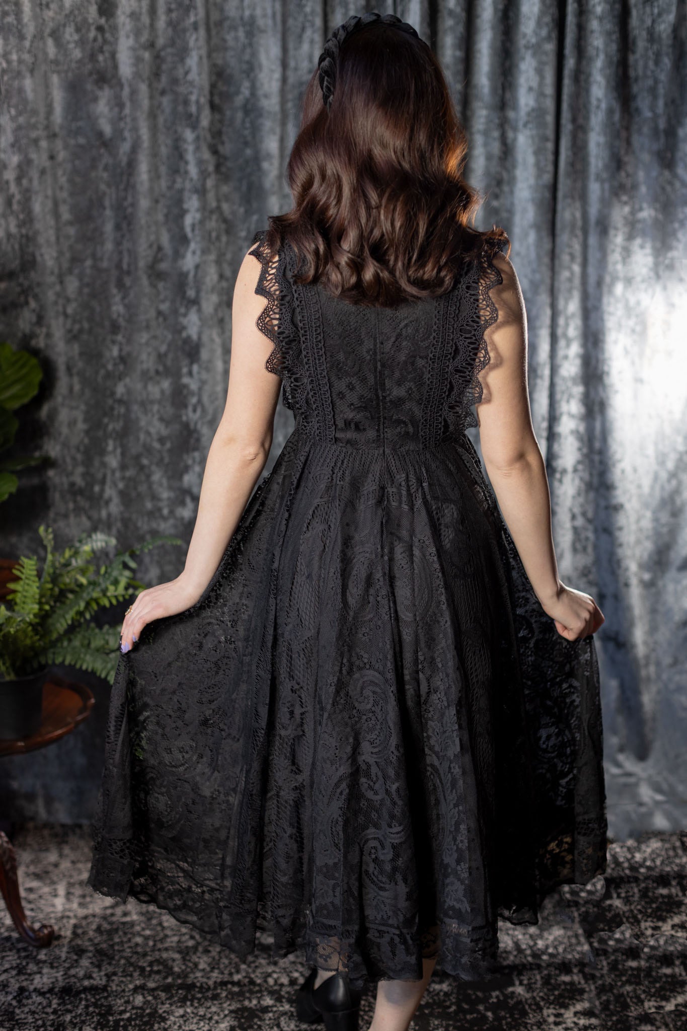 Arabella - Gothic Lace Fit and Flare Dress - Pre-Order