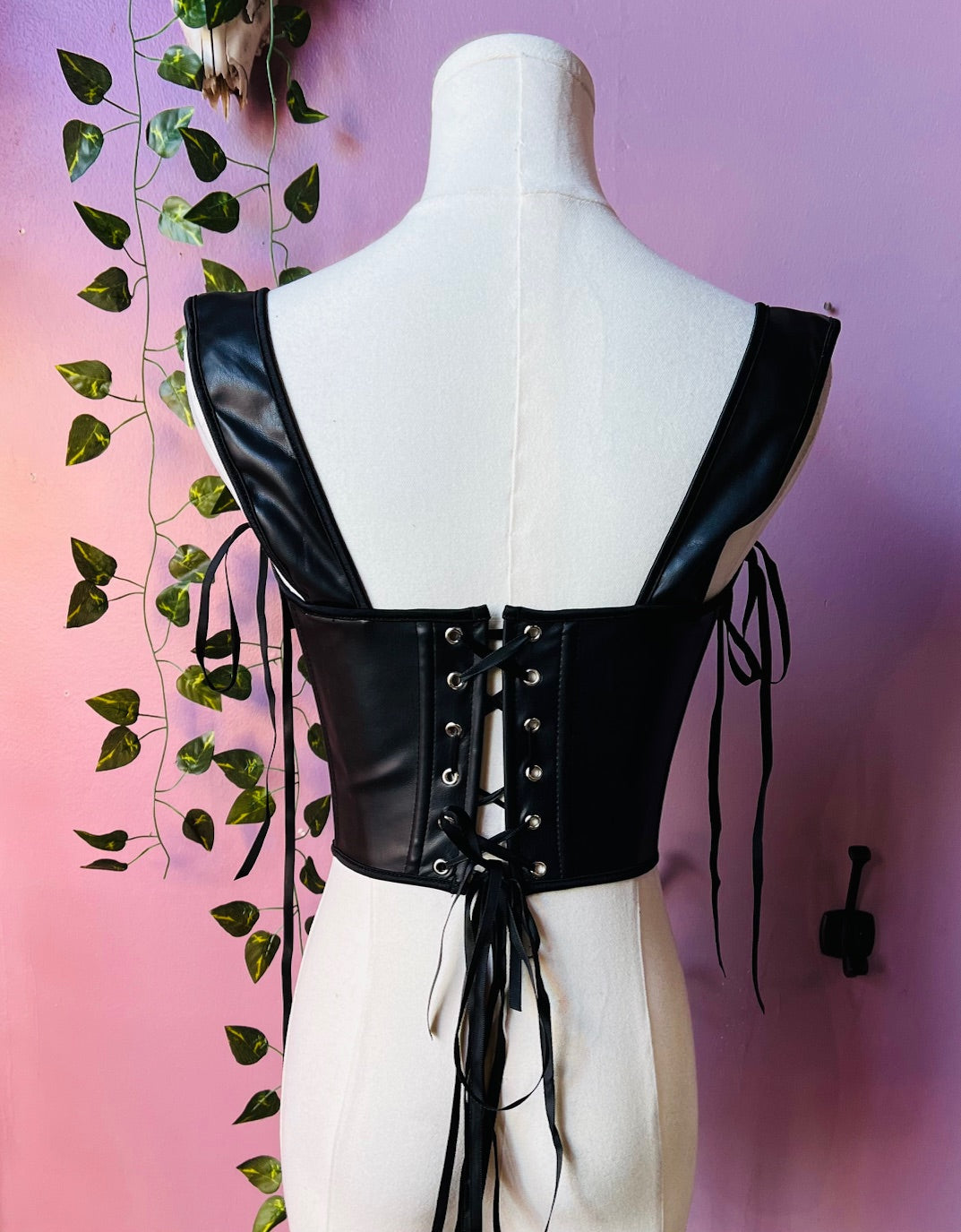 The Lydia Corset - Vegan Leather Waist Cinching Corset - READY to SHIP