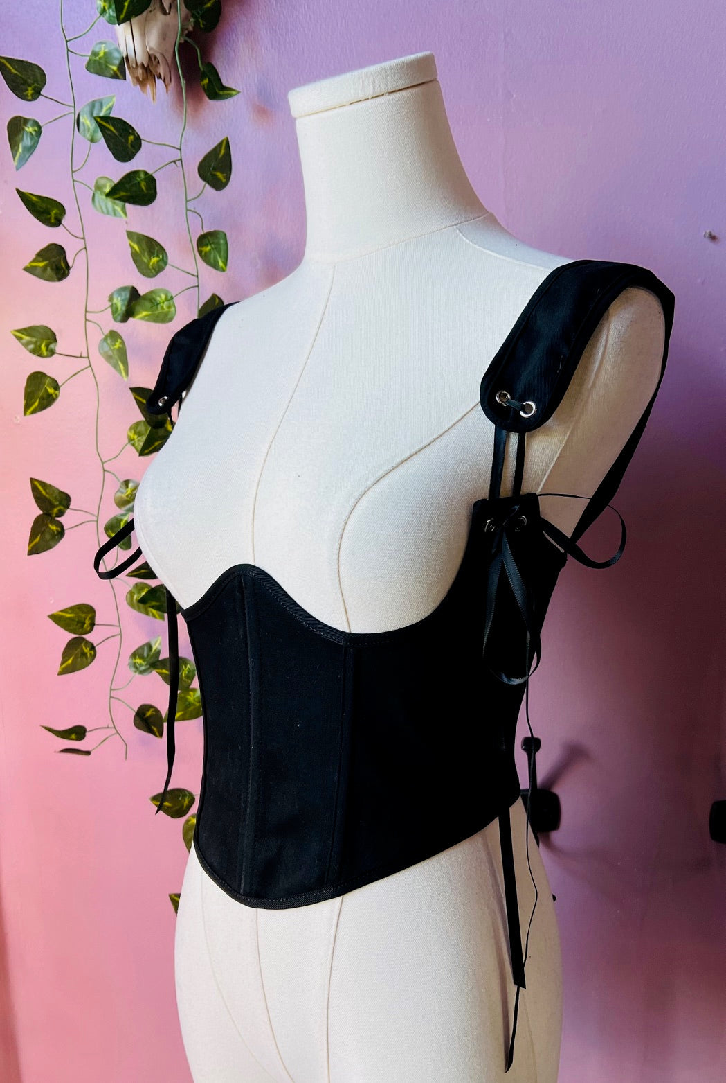 The Lydia Corset - Canvas Waist Cinching Corset - READY TO SHIP