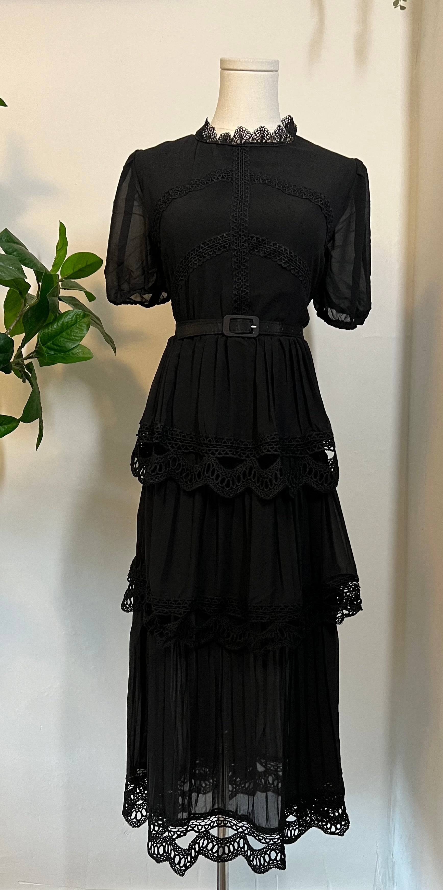 Annabel - Romantic Cottage Goth Tiered Dress - PRE-ORDER