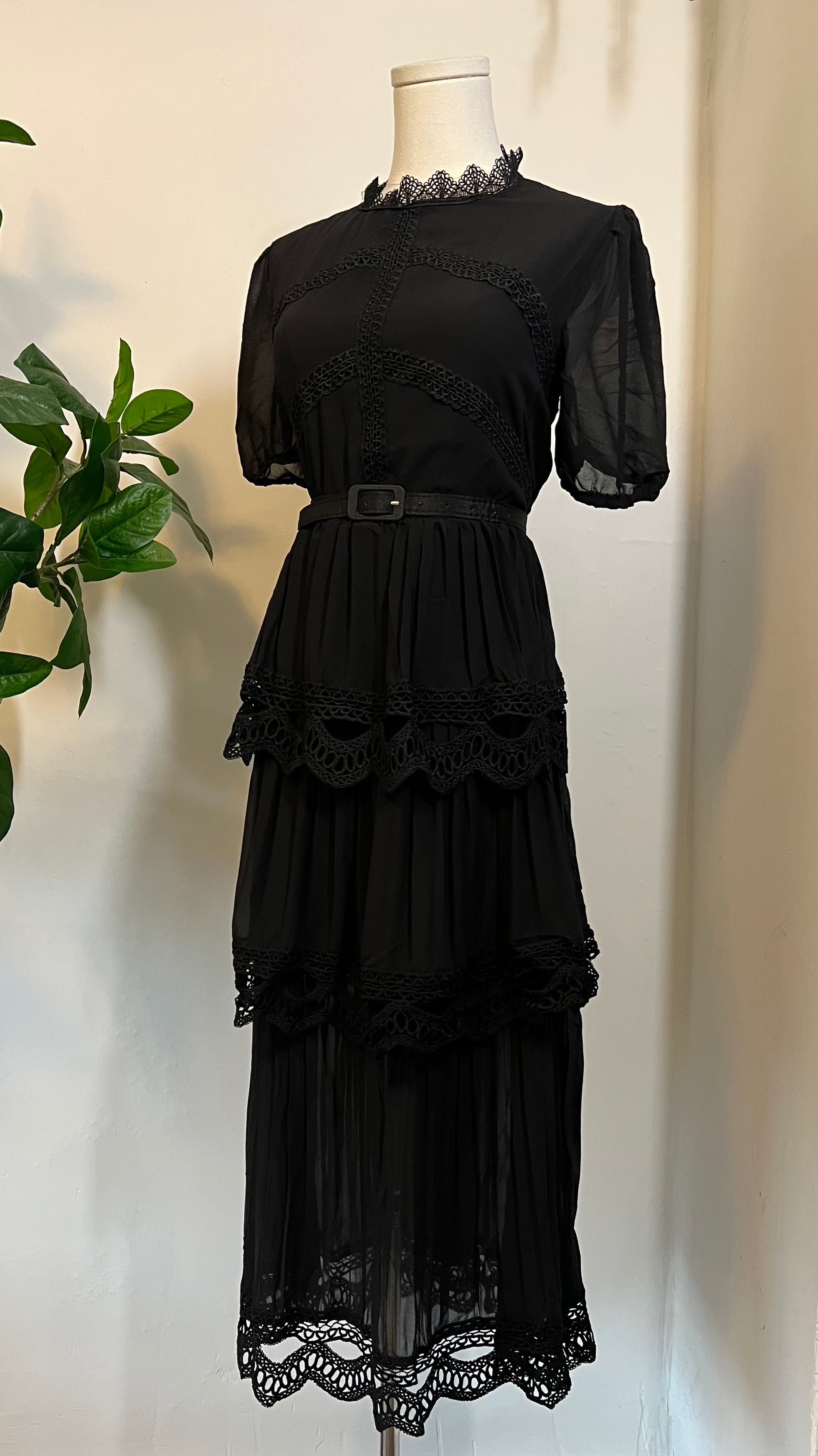 Annabel - Romantic Cottage Goth Tiered Dress - PRE-ORDER