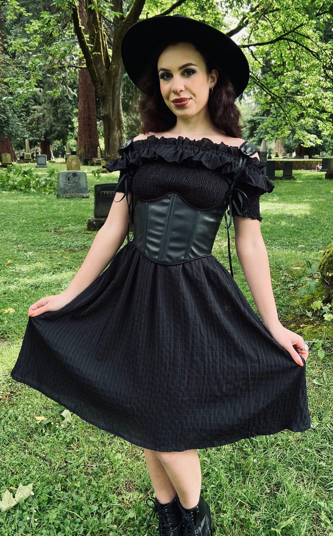 The Lydia Corset - Vegan Leather Waist Cinching Corset - READY to SHIP