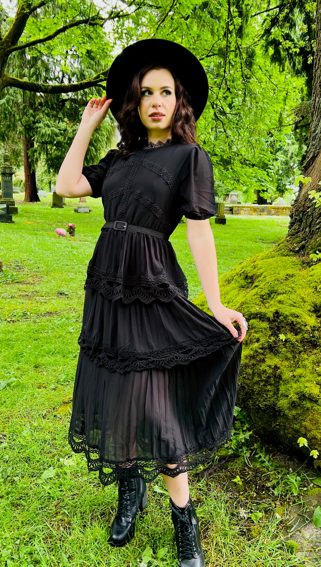 Annabel - Romantic Cottage Goth Tiered Dress - PRE-ORDER