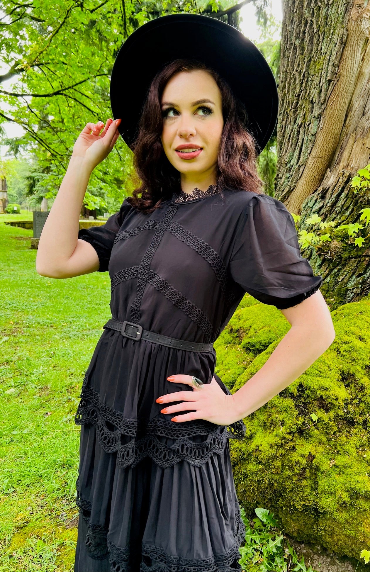 Annabel - Romantic Cottage Goth Tiered Dress - PRE-ORDER