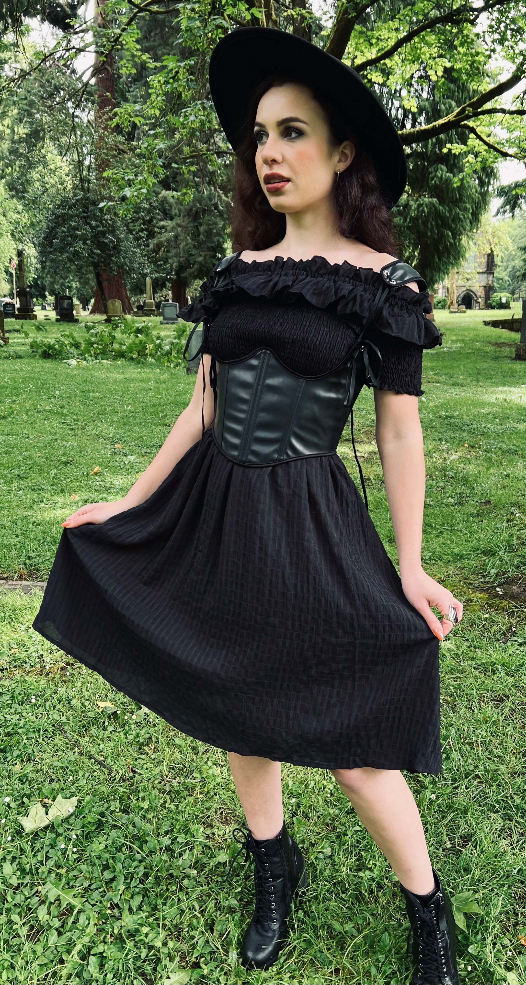 The Lydia Corset - Vegan Leather Waist Cinching Corset - READY to SHIP