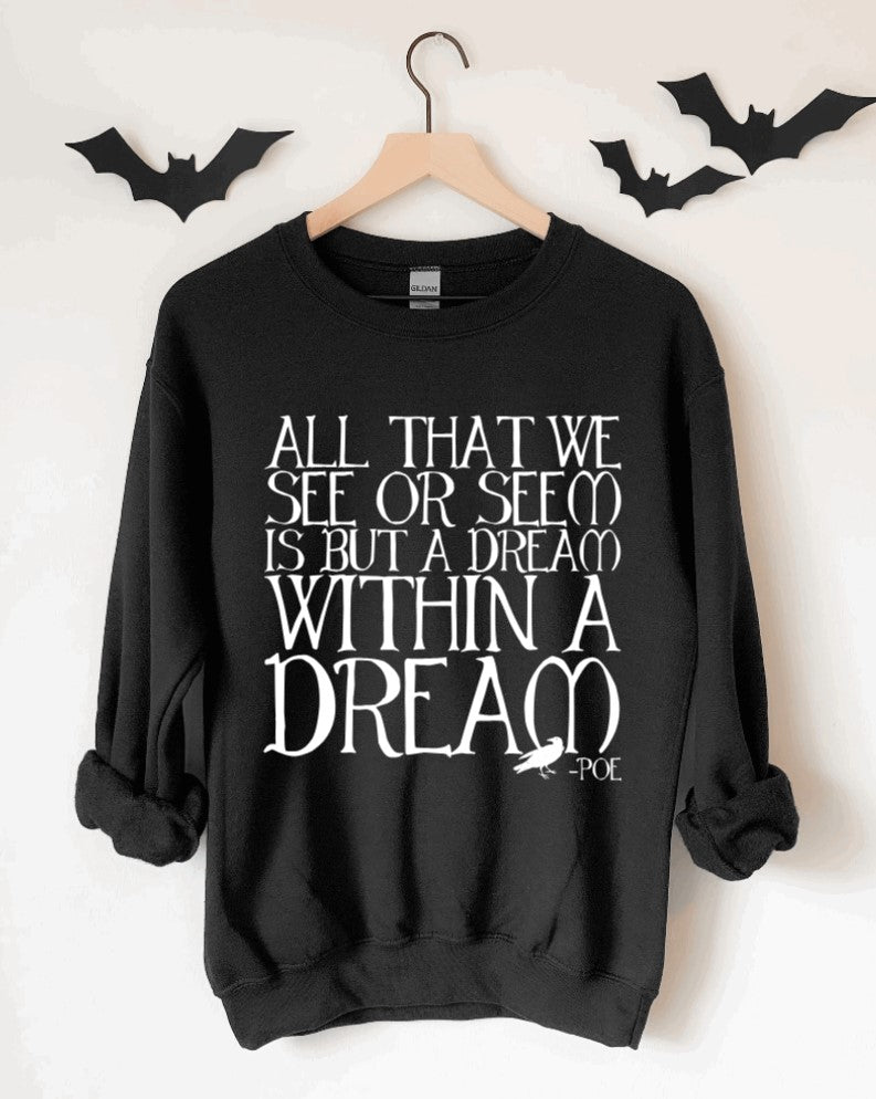 All that we see or seem is but a dream within a dream Pullover