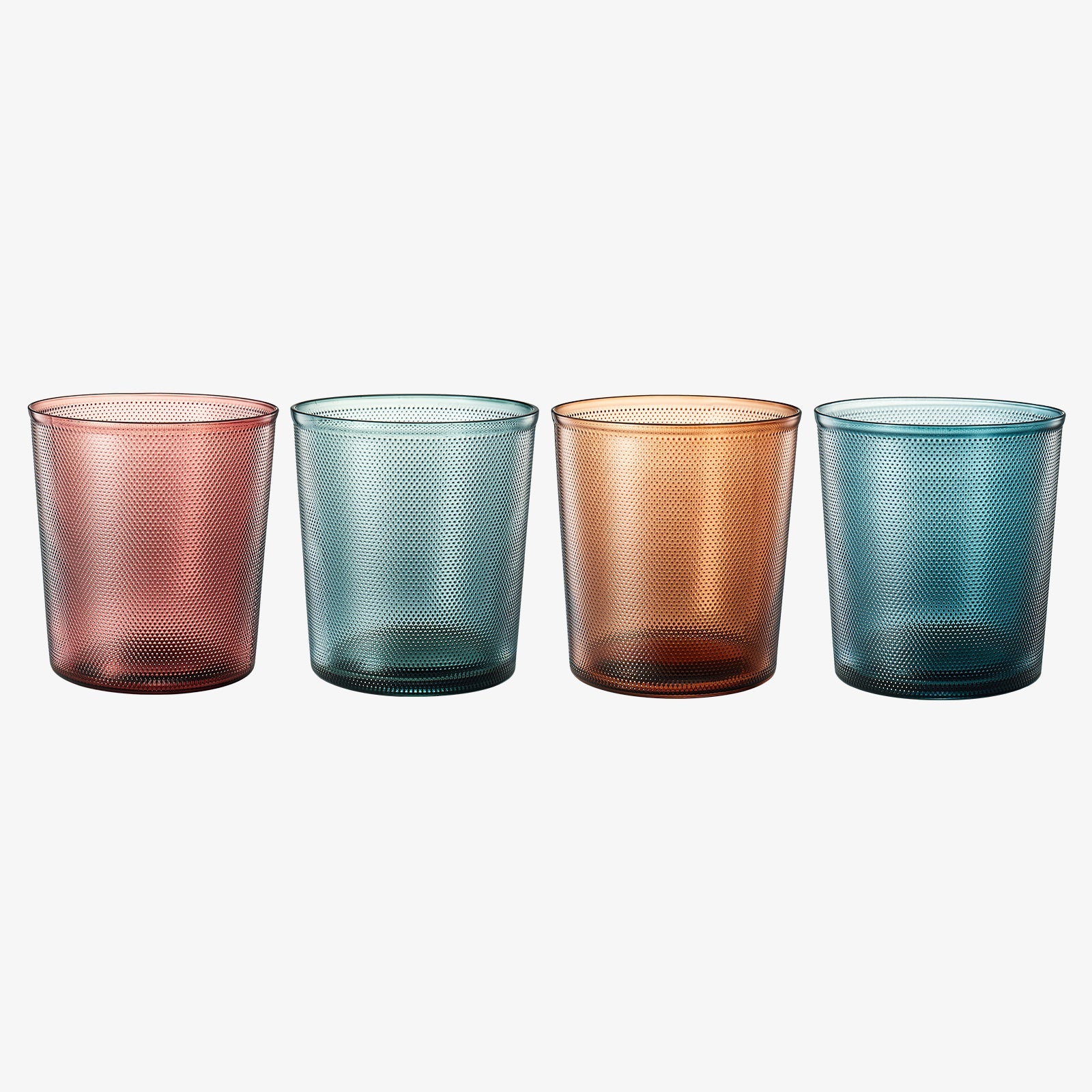 Tonal Lowball Tumbler Glassware, Set of 4