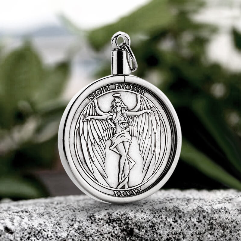 Angel And Demon Alloy Hobo Nickel Coin Pendant