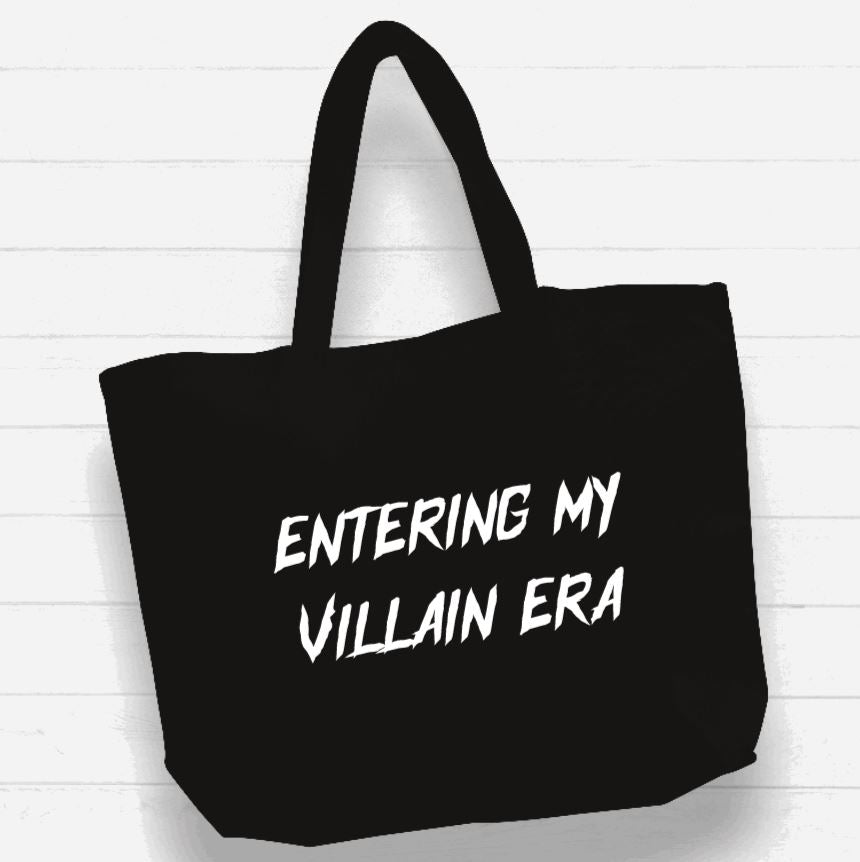 Beach Bag / XL Tote Bag - "entering my villain era"