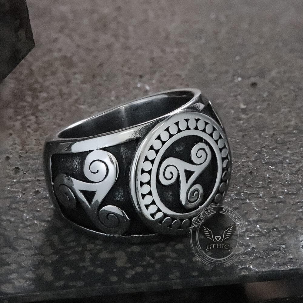 Celtic Triskele Stainless Steel Viking Ring