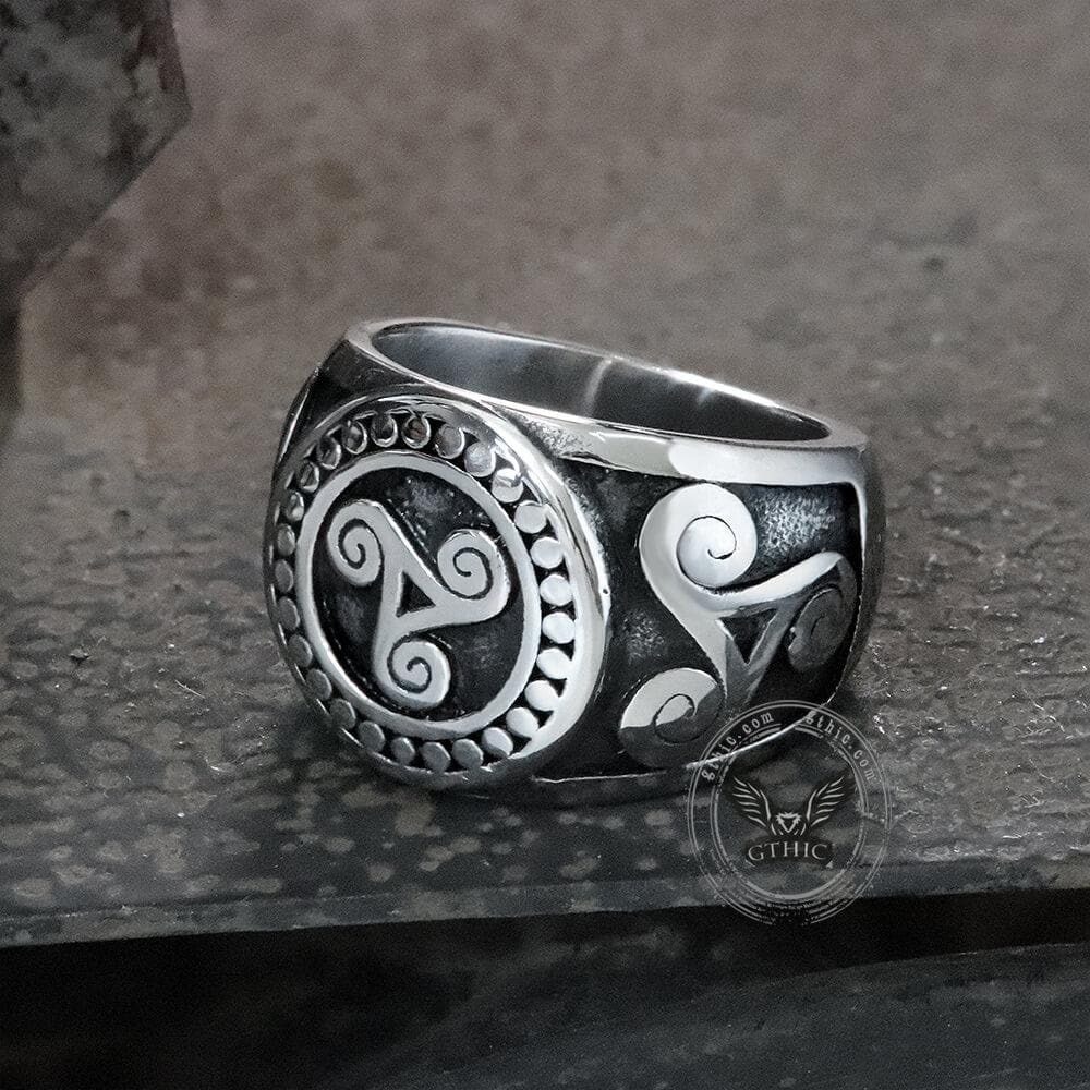 Celtic Triskele Stainless Steel Viking Ring