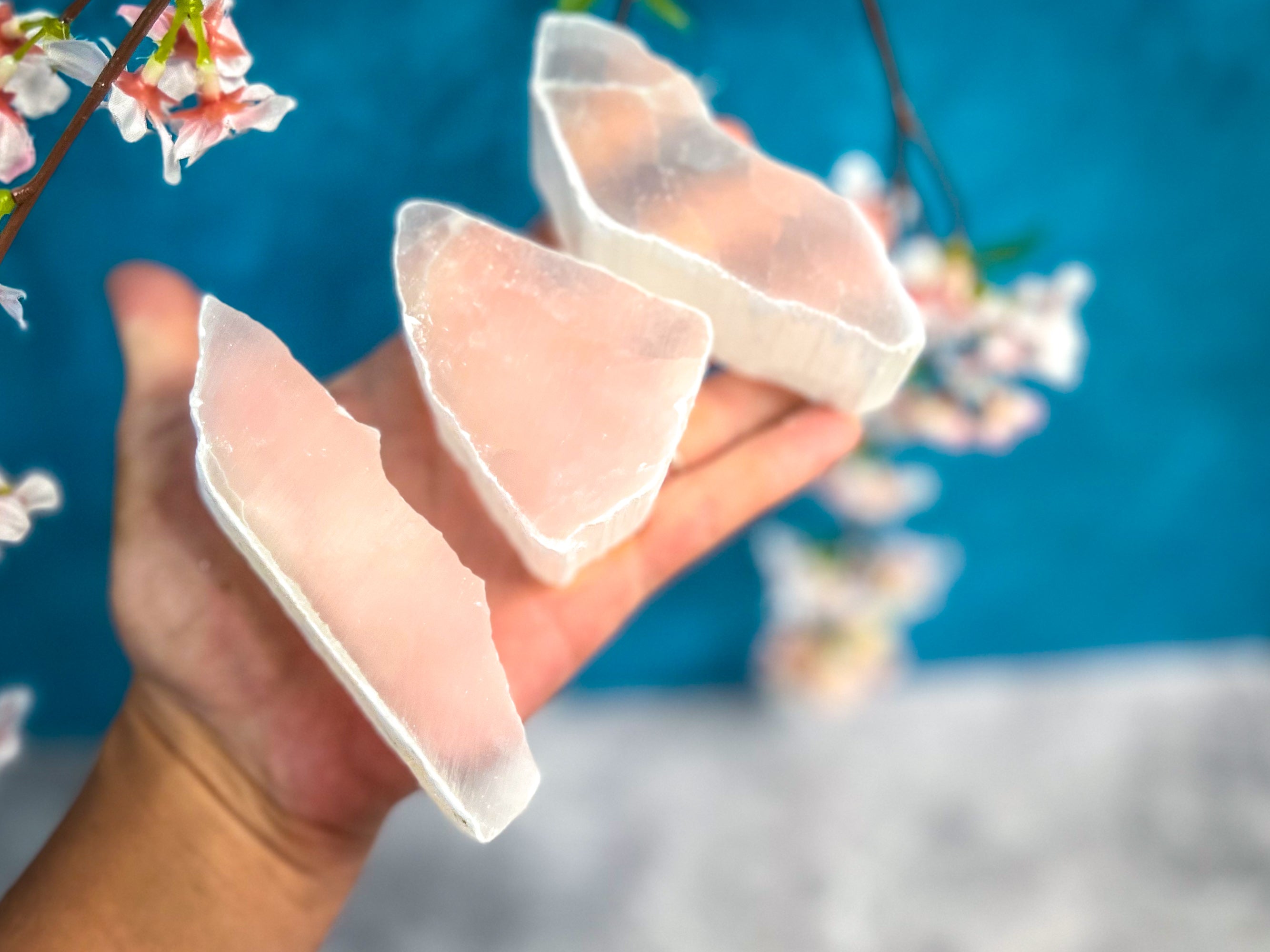 Polished Selenite, Ulexite, TV Stone - Selenite Plate