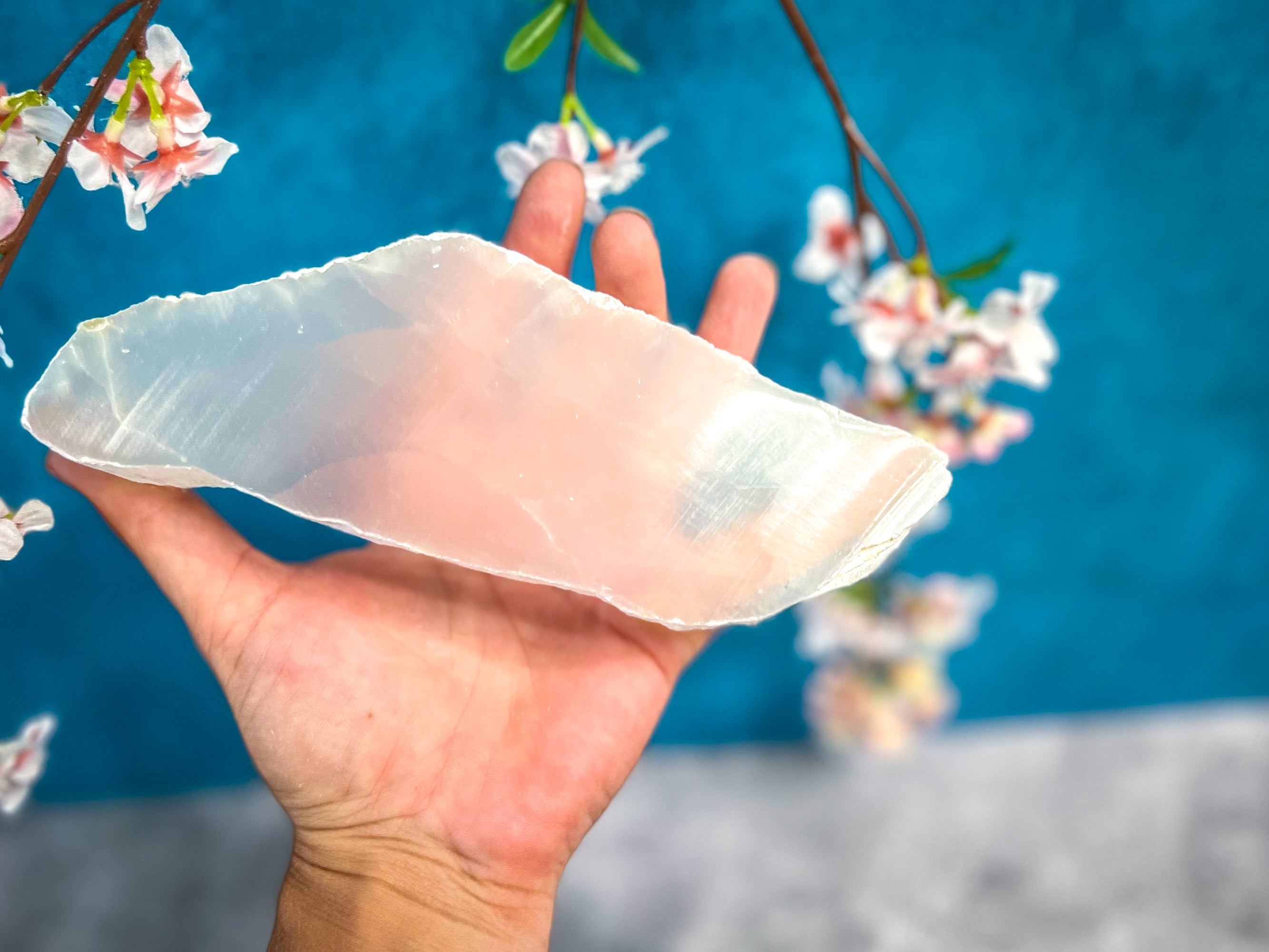 Polished Selenite, Ulexite, TV Stone - Selenite Plate