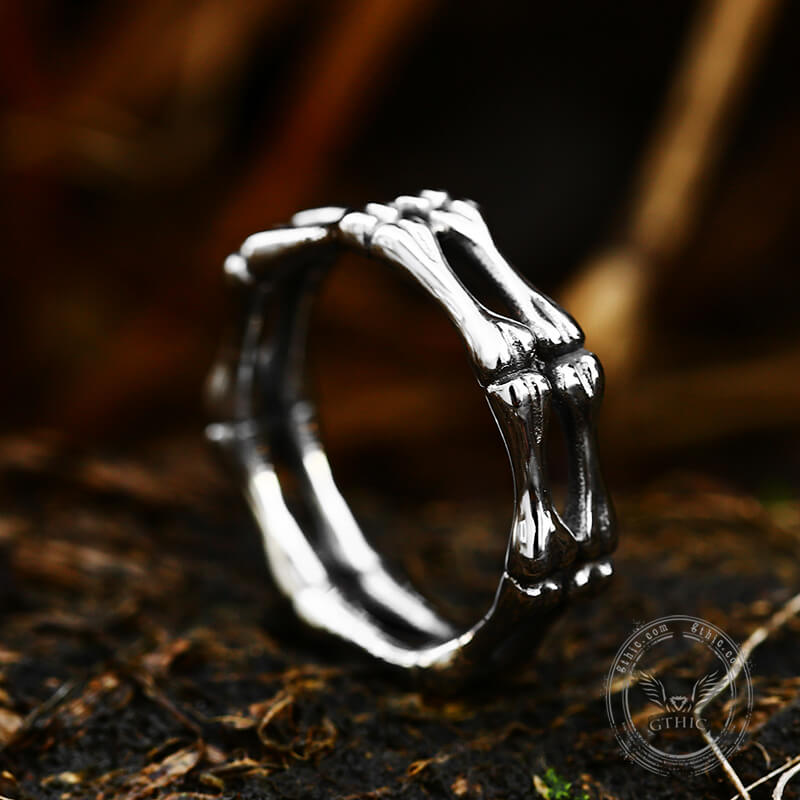 Gothic Bone Stainless Steel Skull Ring