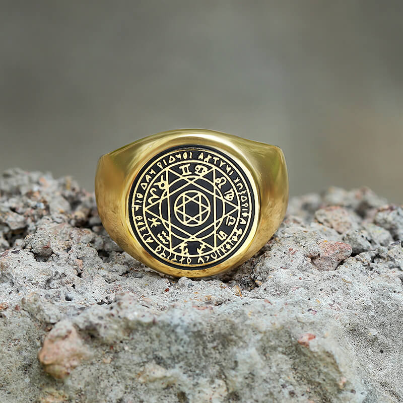 Hexagram 12 Zodiac Sign Stainless Steel Ring