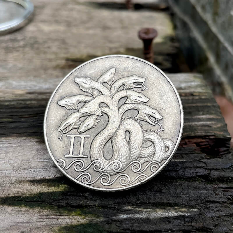 Hydra Serpent Brass Hobo Coin Pendant