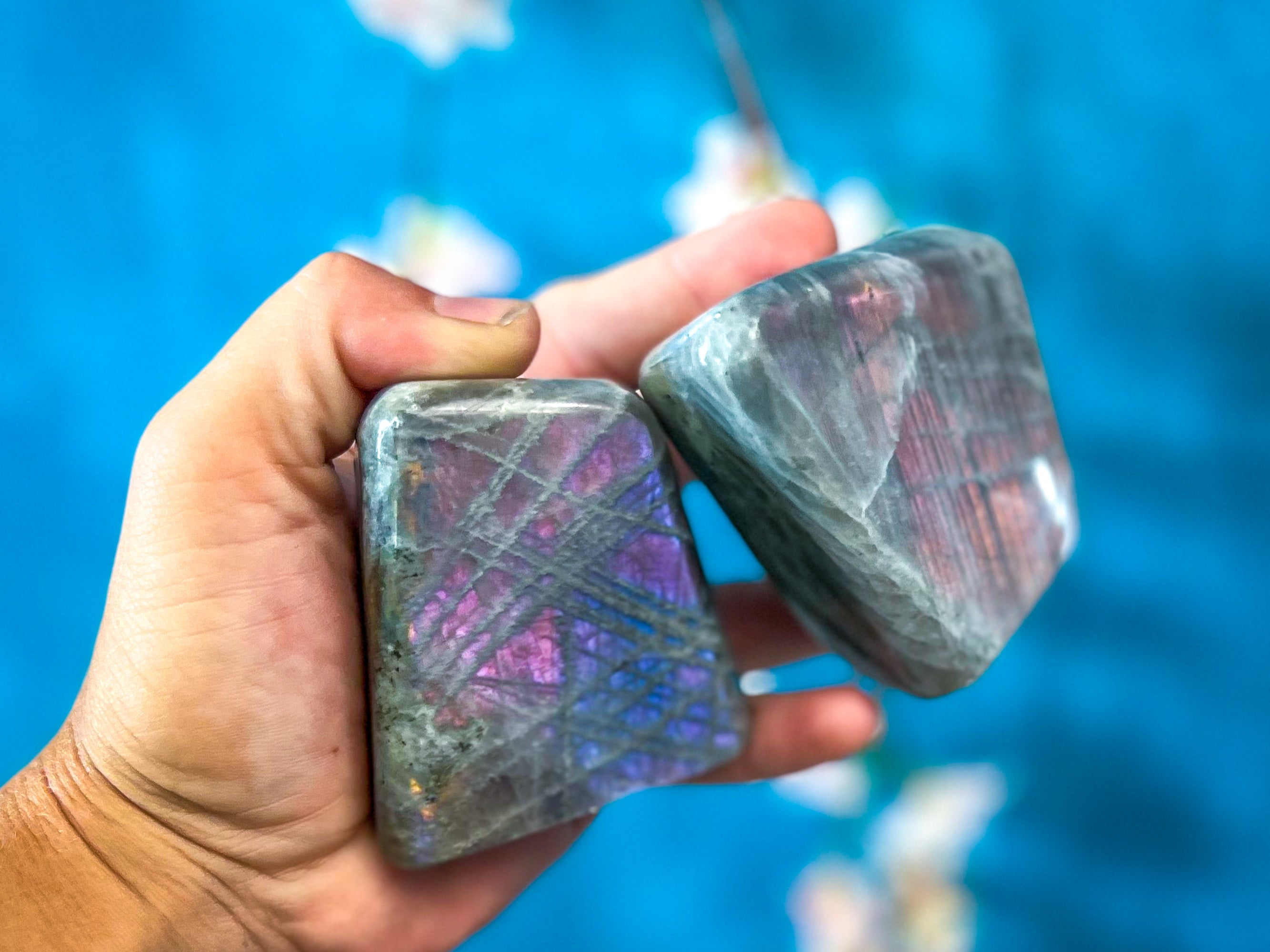 Purple Labradorite Crystal Freeform, Rainbow Labradorite, White Labradorite