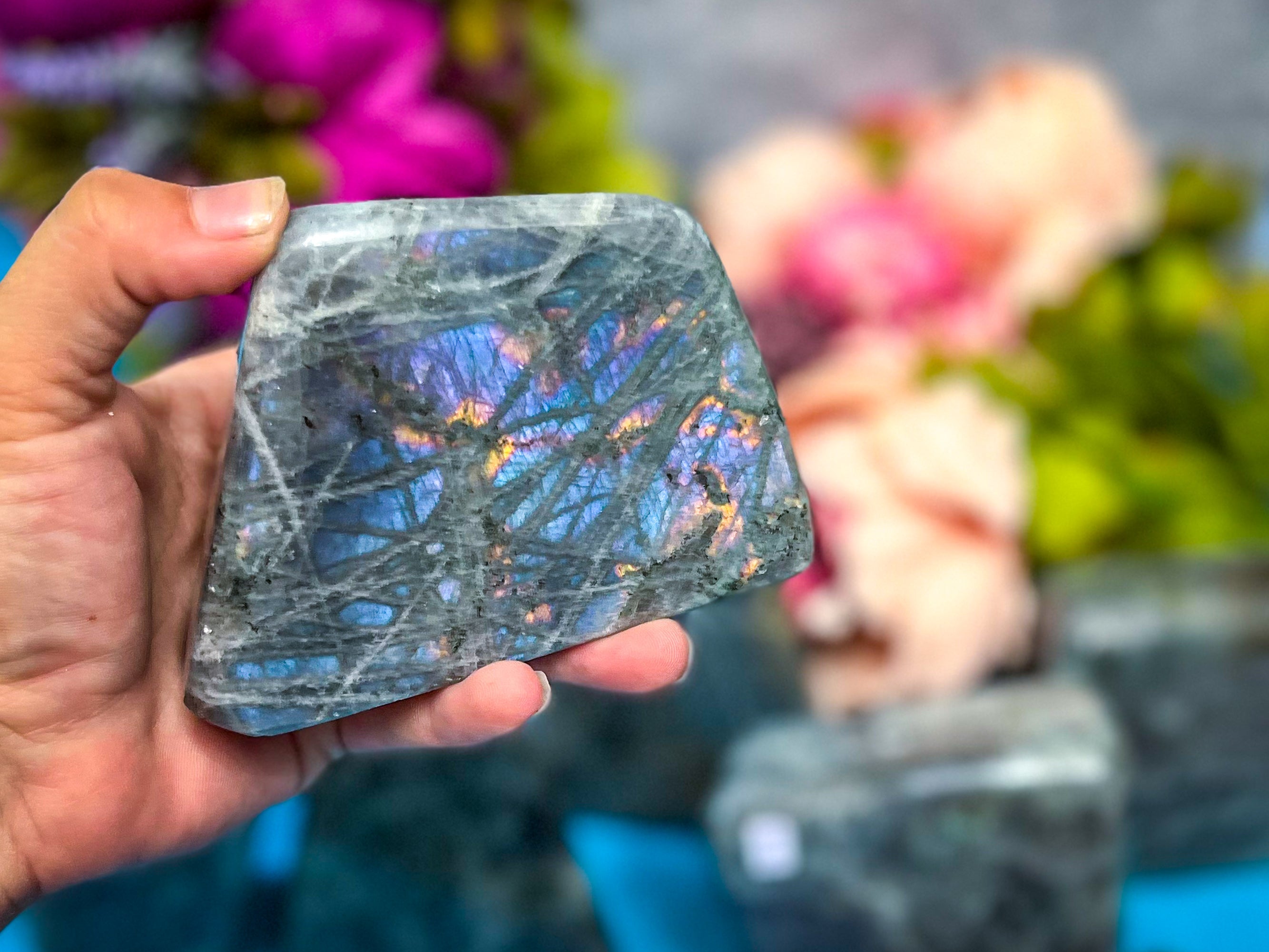 Large Purple Labradorite crystal Freeform, Rainbow Labradorite, White Labradorite