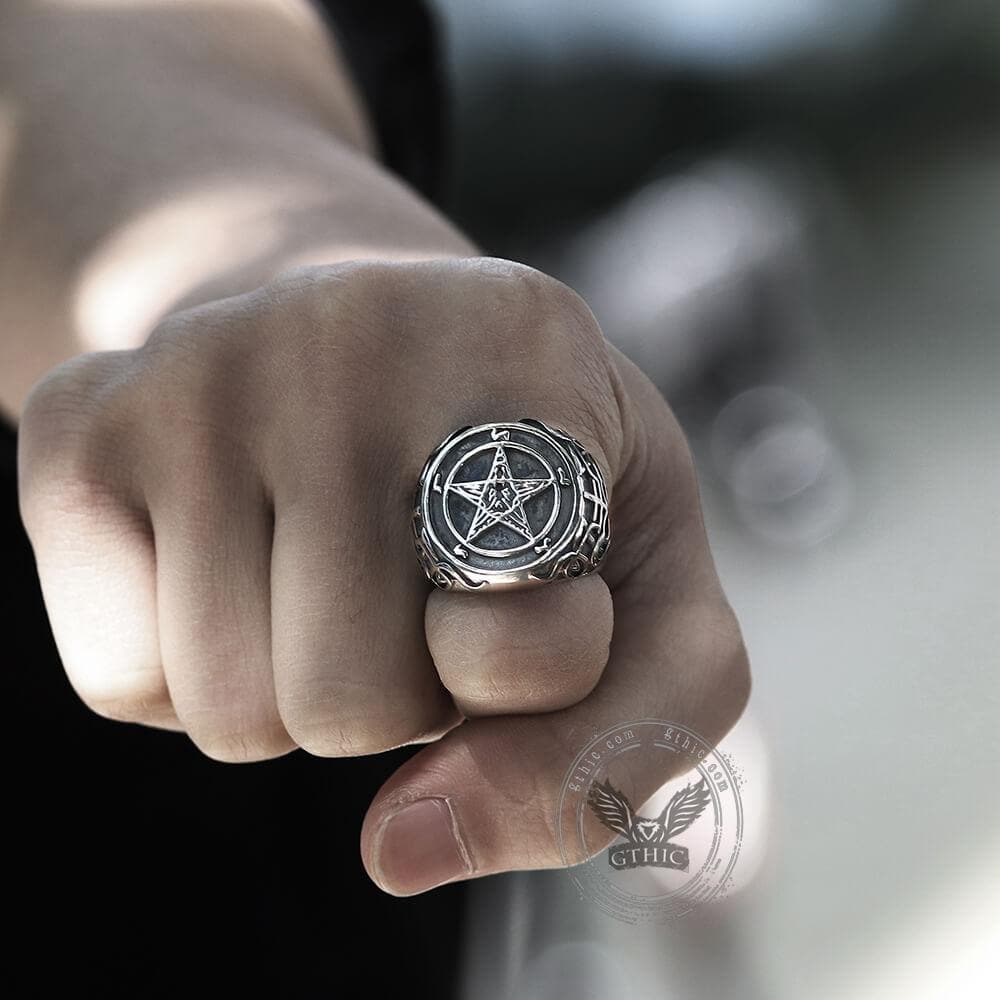 Sigil of Baphomet Stainless Steel Satan Ring