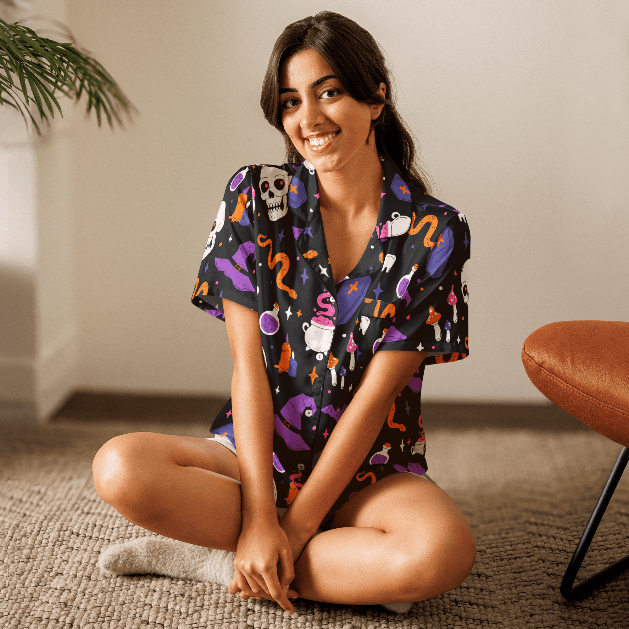 Witch's Whimsy Silky Pajama Top