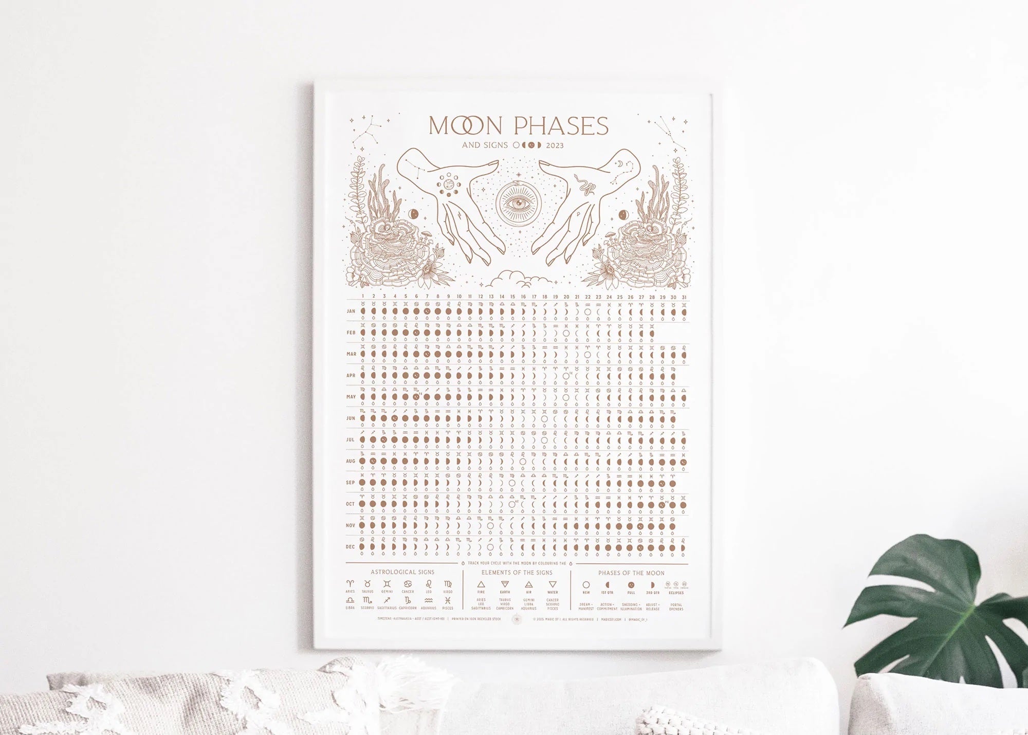 Moon Phases + Sign Calendar 2023 by Magic of I