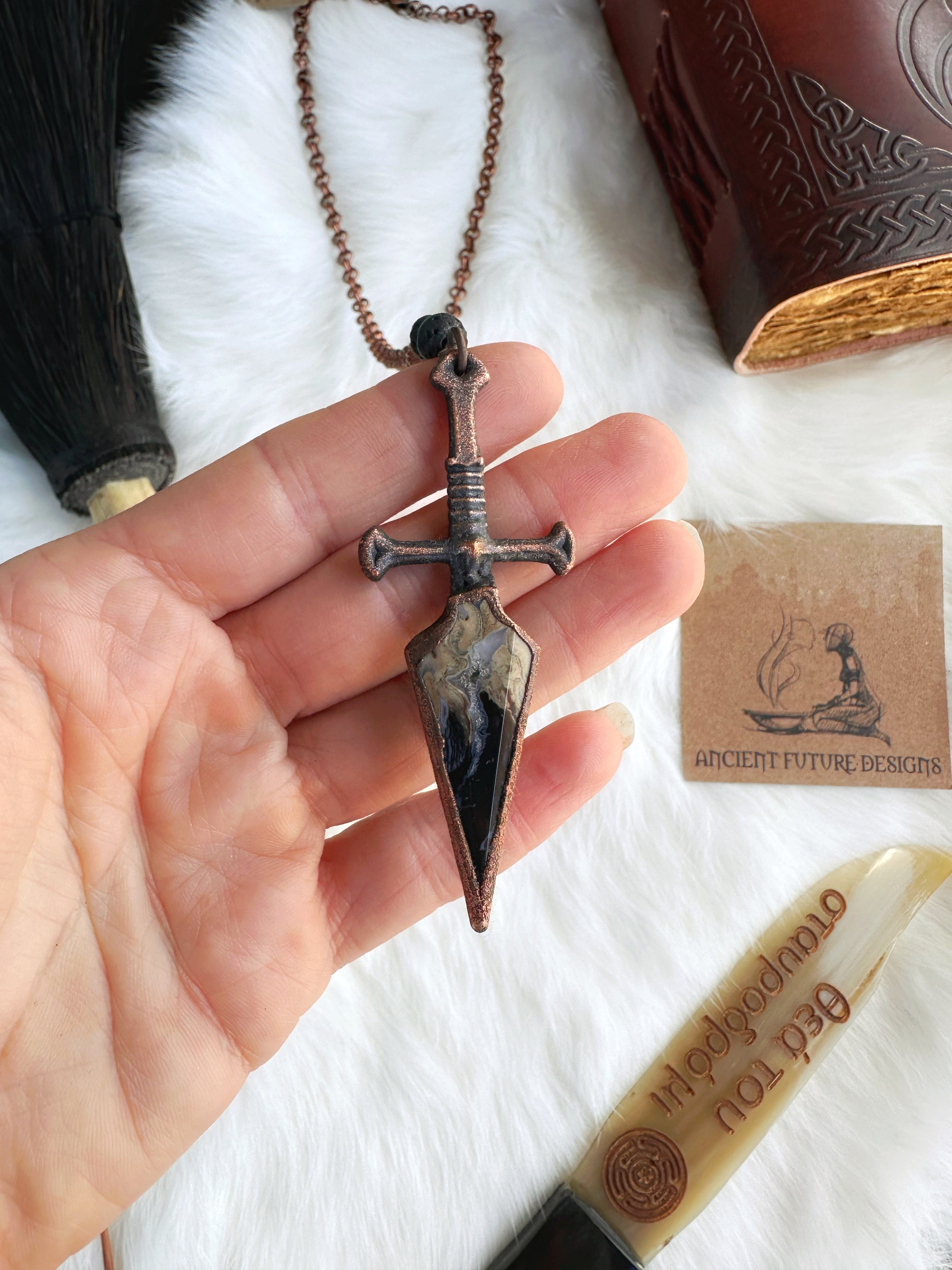 Palm Root Fossil Dagger - Talisman by Ancient Future Designs