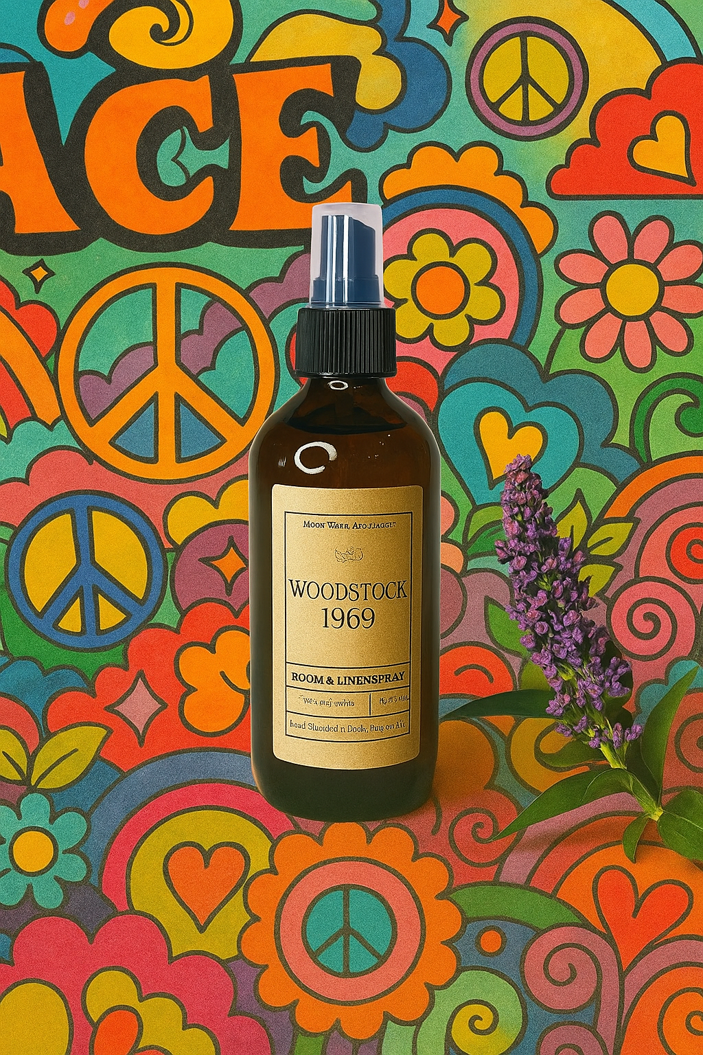 Woodstock 1969 - ROOM SPRAY -- Hemp, Grass, Nag Champa & Patchouli -- by Moon Water Apothecary!