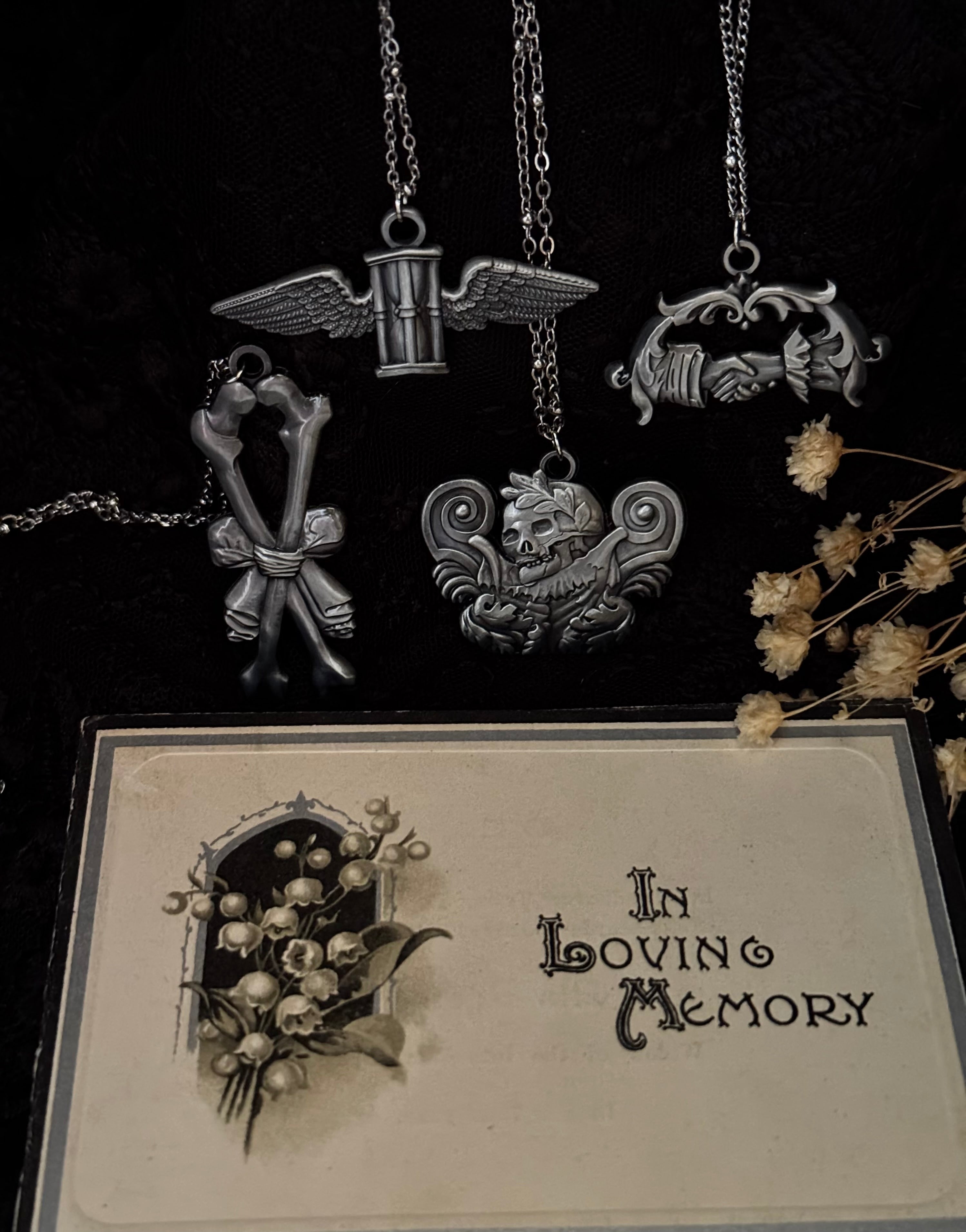 Carved In Stone- Hour Glass with Wings