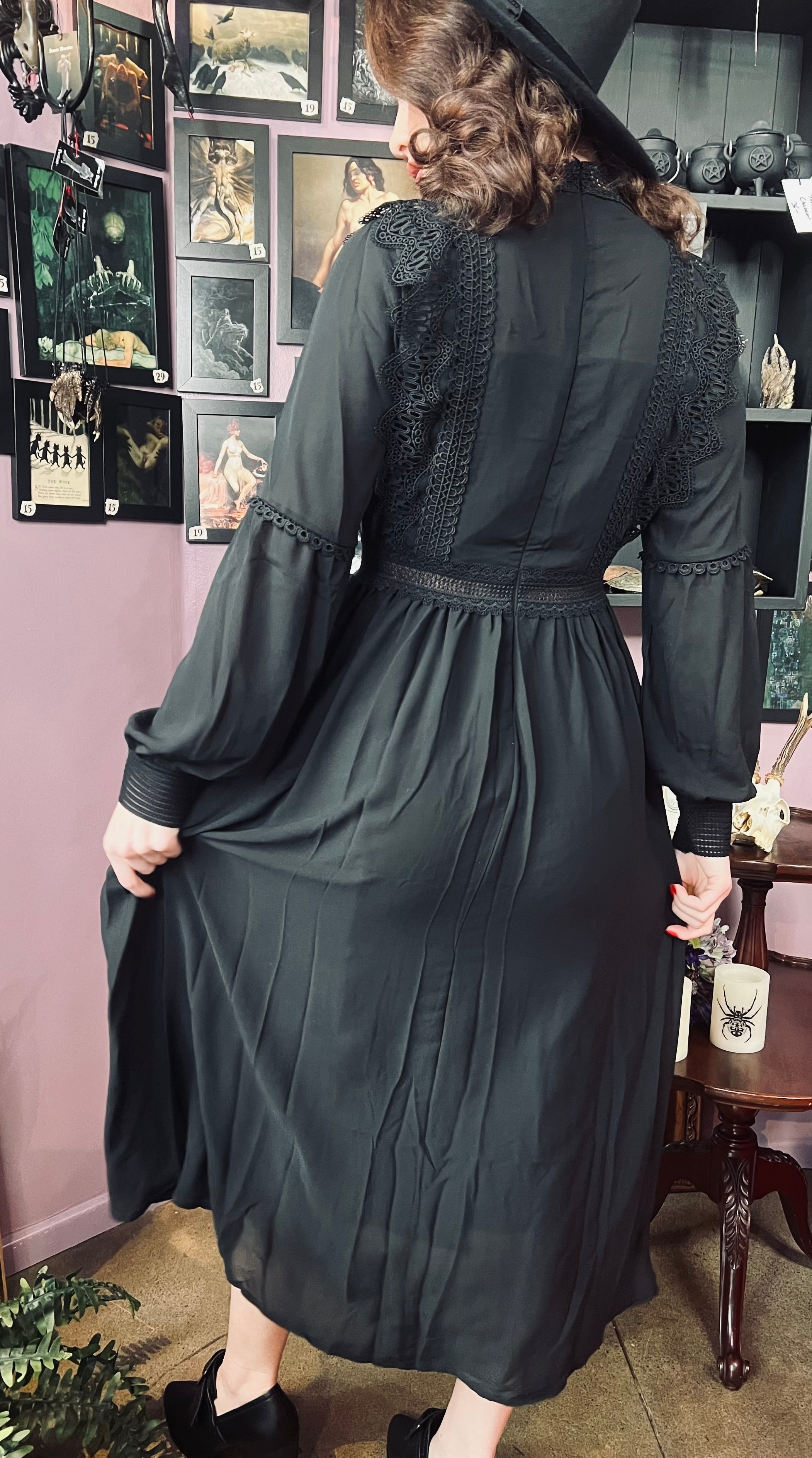 Agatha - Lightweight boho witchy dress - READY TO SHIP!