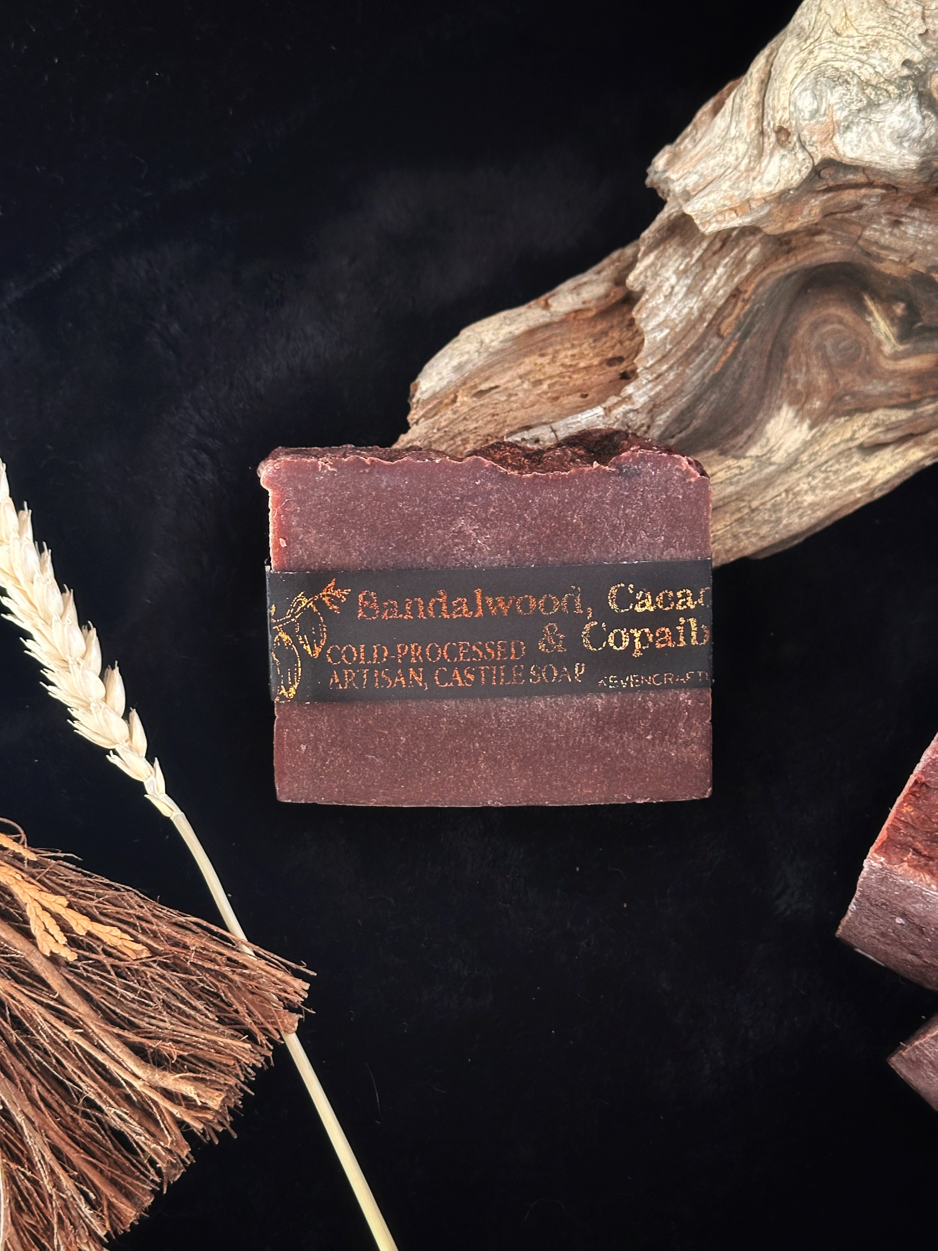 Sandalwood, Cacao & Copaiba - Artisan, Superfatted, Cold- Processed Castile Soap for the Face and Body