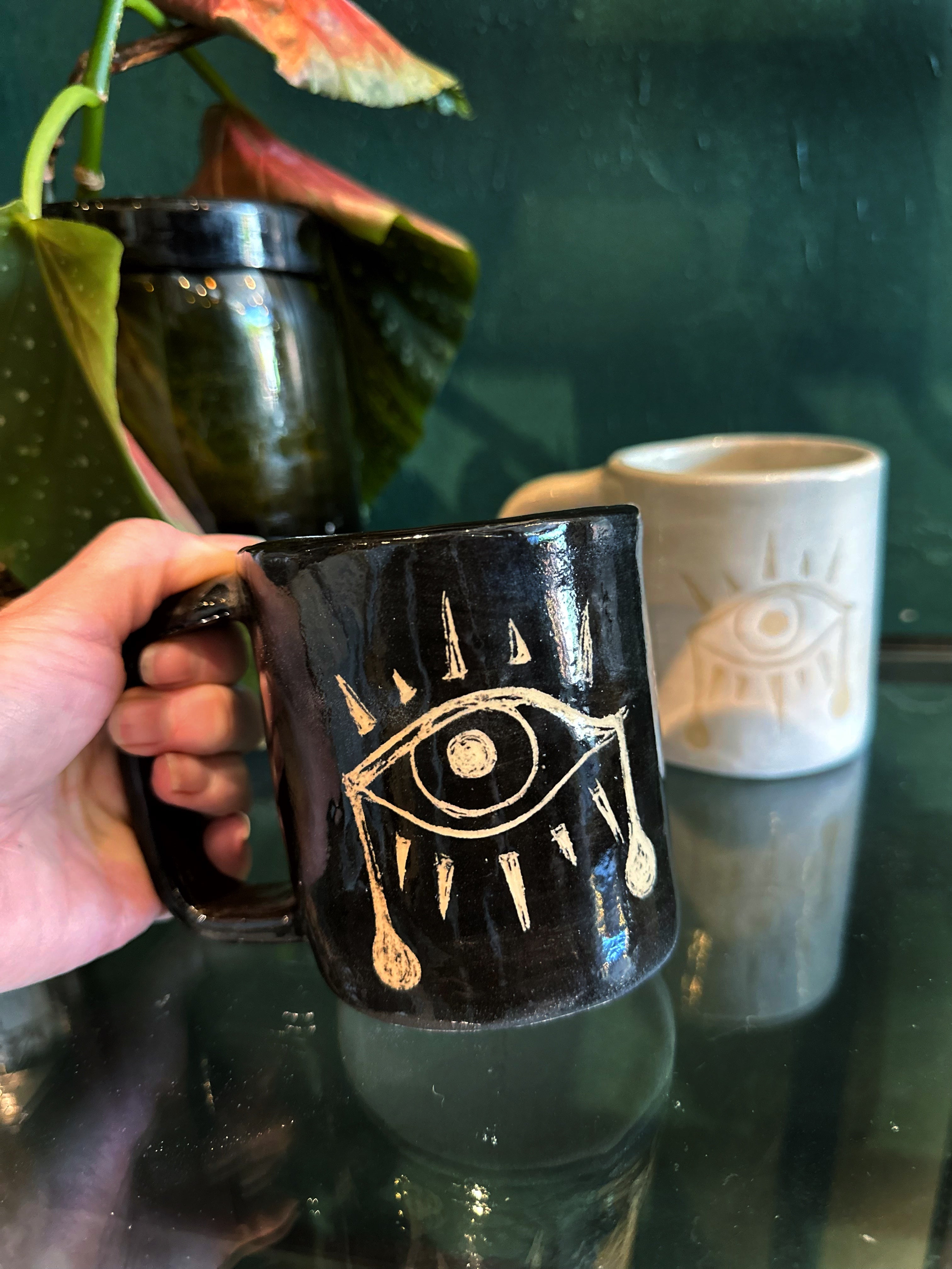 The Moon XVIII  - Weeping Eye, Mugwort, and Poppy - Mugs & Cups