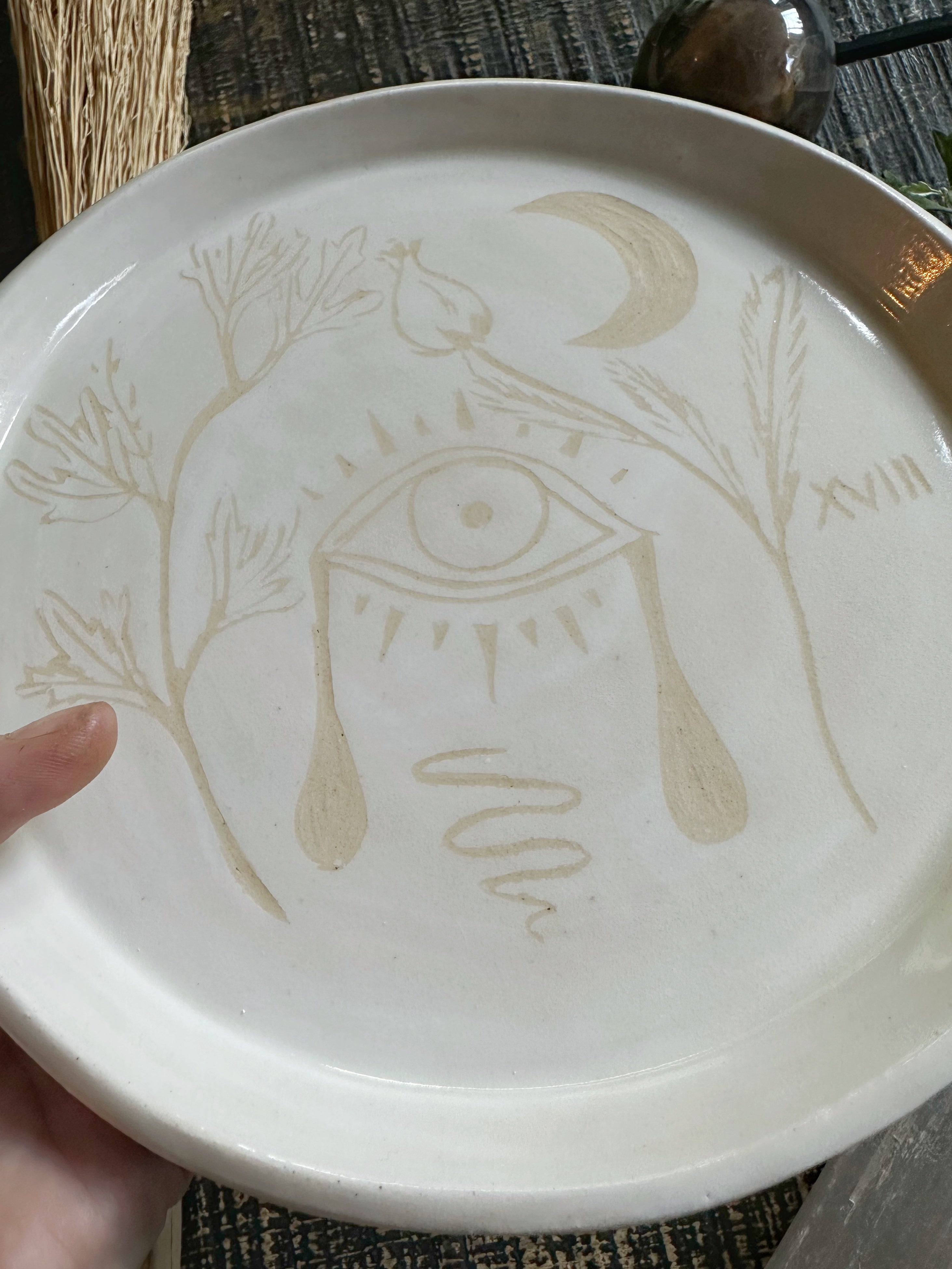 The Moon XVIII - Weeping Eye, Mugwort, and Poppy - Dinnerware