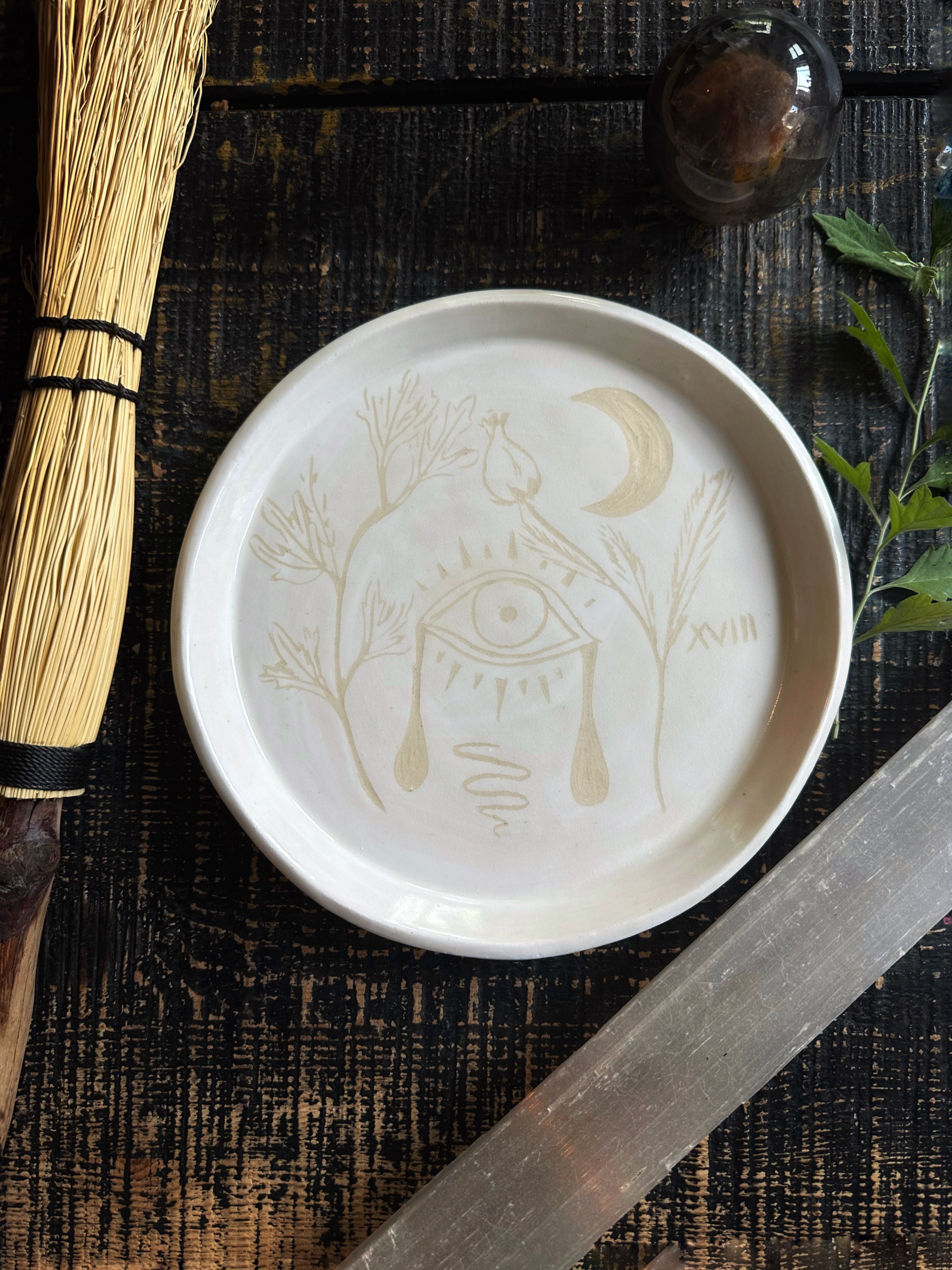 The Moon XVIII - Weeping Eye, Mugwort, and Poppy - Dinnerware