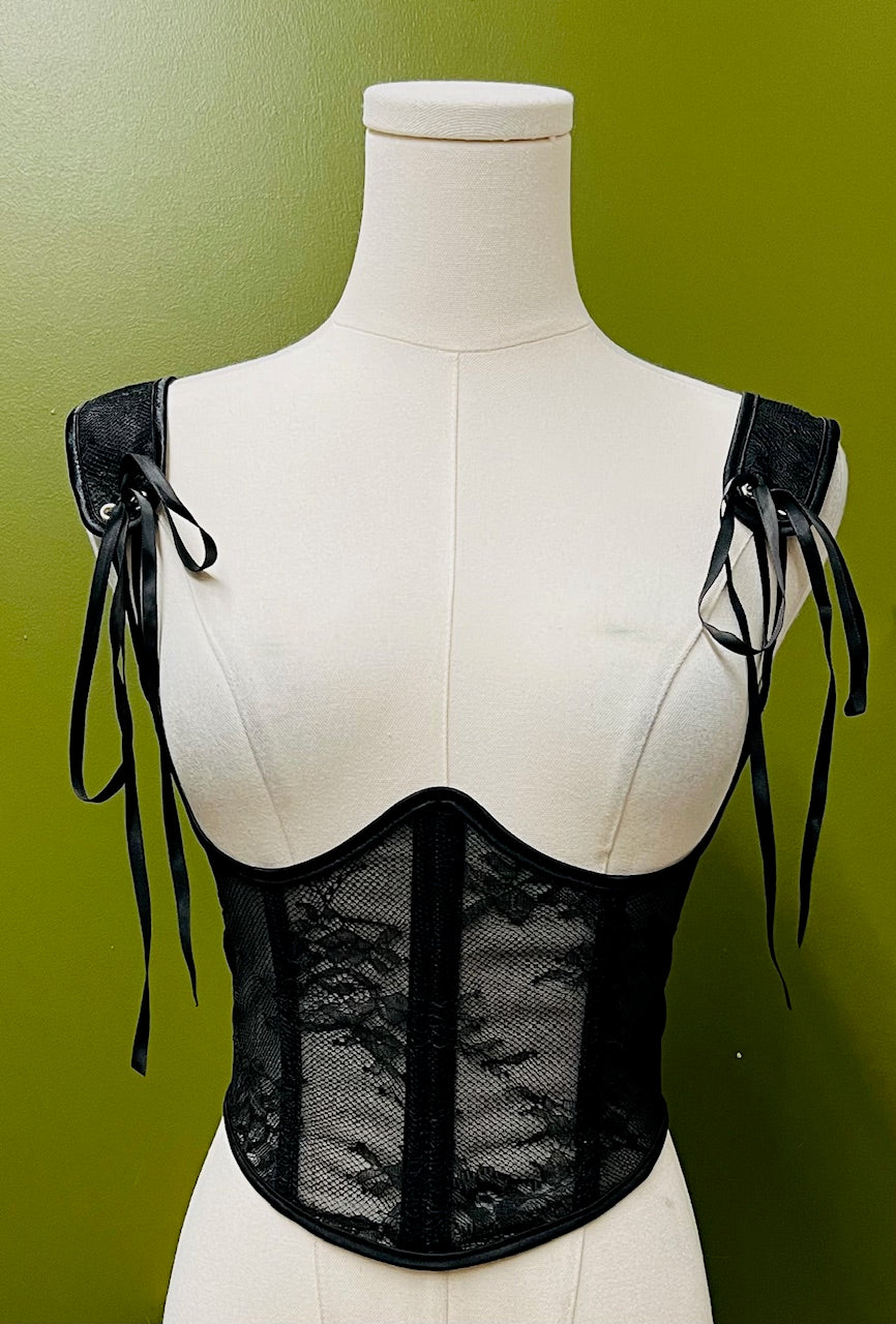 The Lydia Corset - FLORAL LACE Waist Cinching Corset - READY TO SHIP