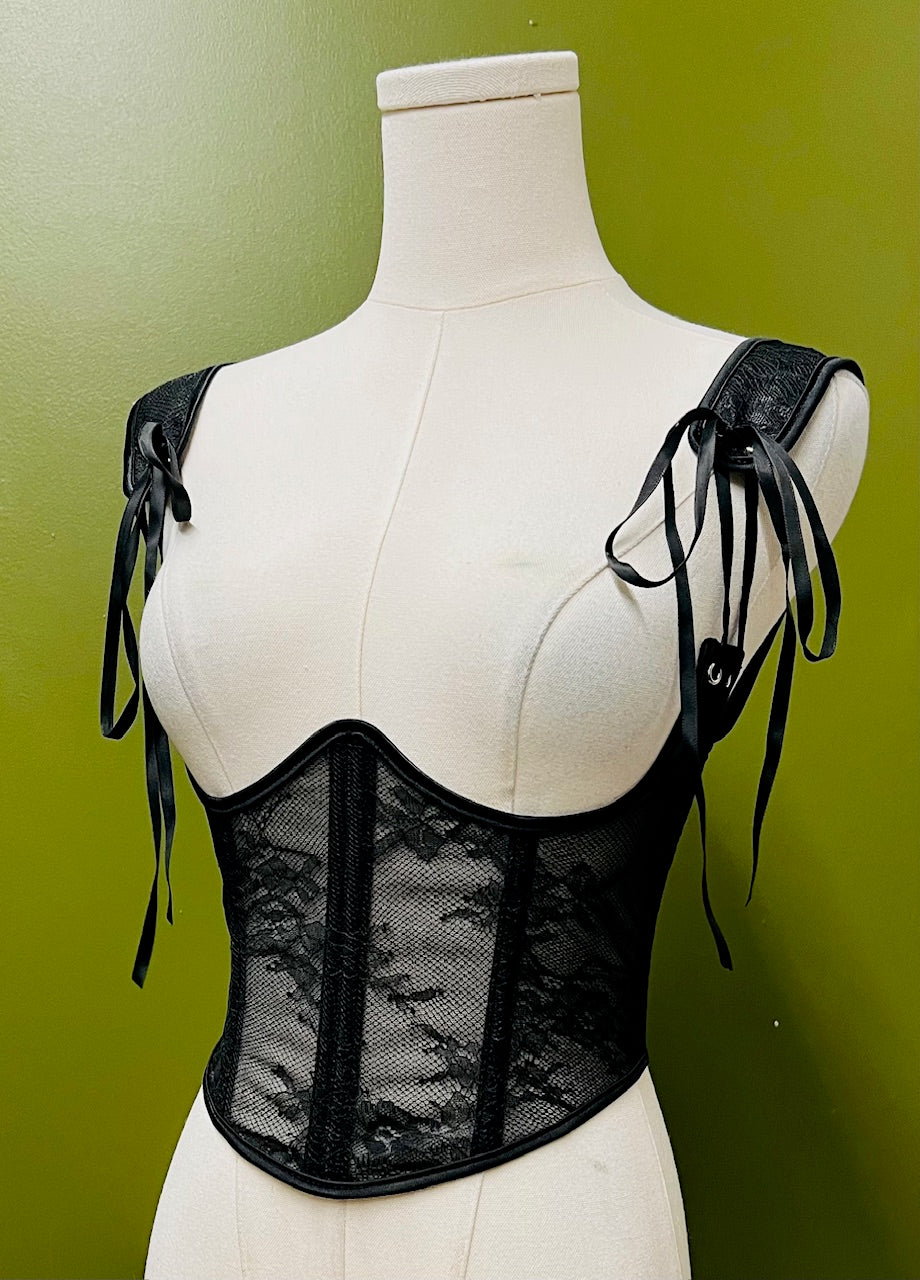 The Lydia Corset - FLORAL LACE Waist Cinching Corset - READY TO SHIP